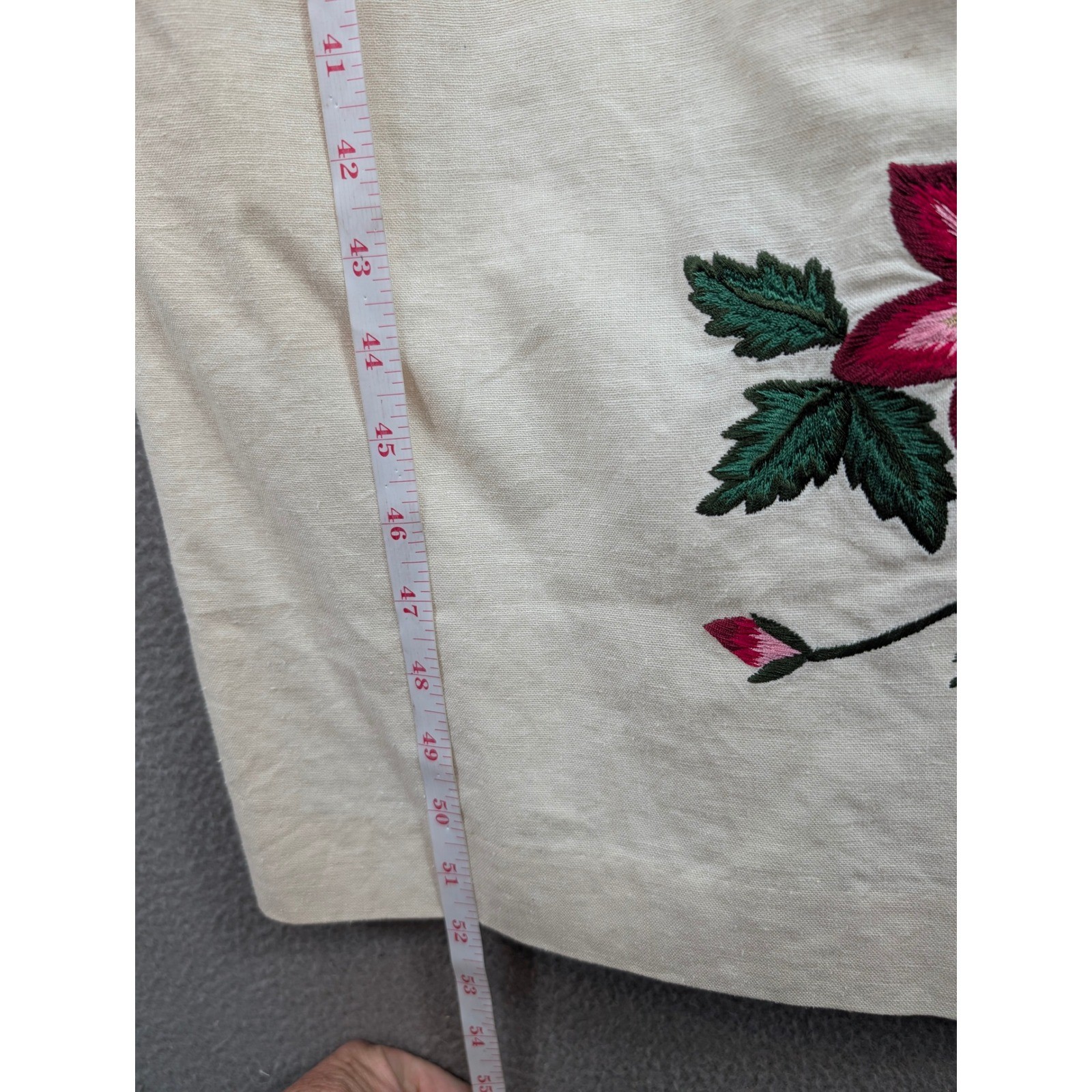 Virgo II Vintage 2pc Linen Blend Floral Embroidered Dress & Jacket Set Size 8