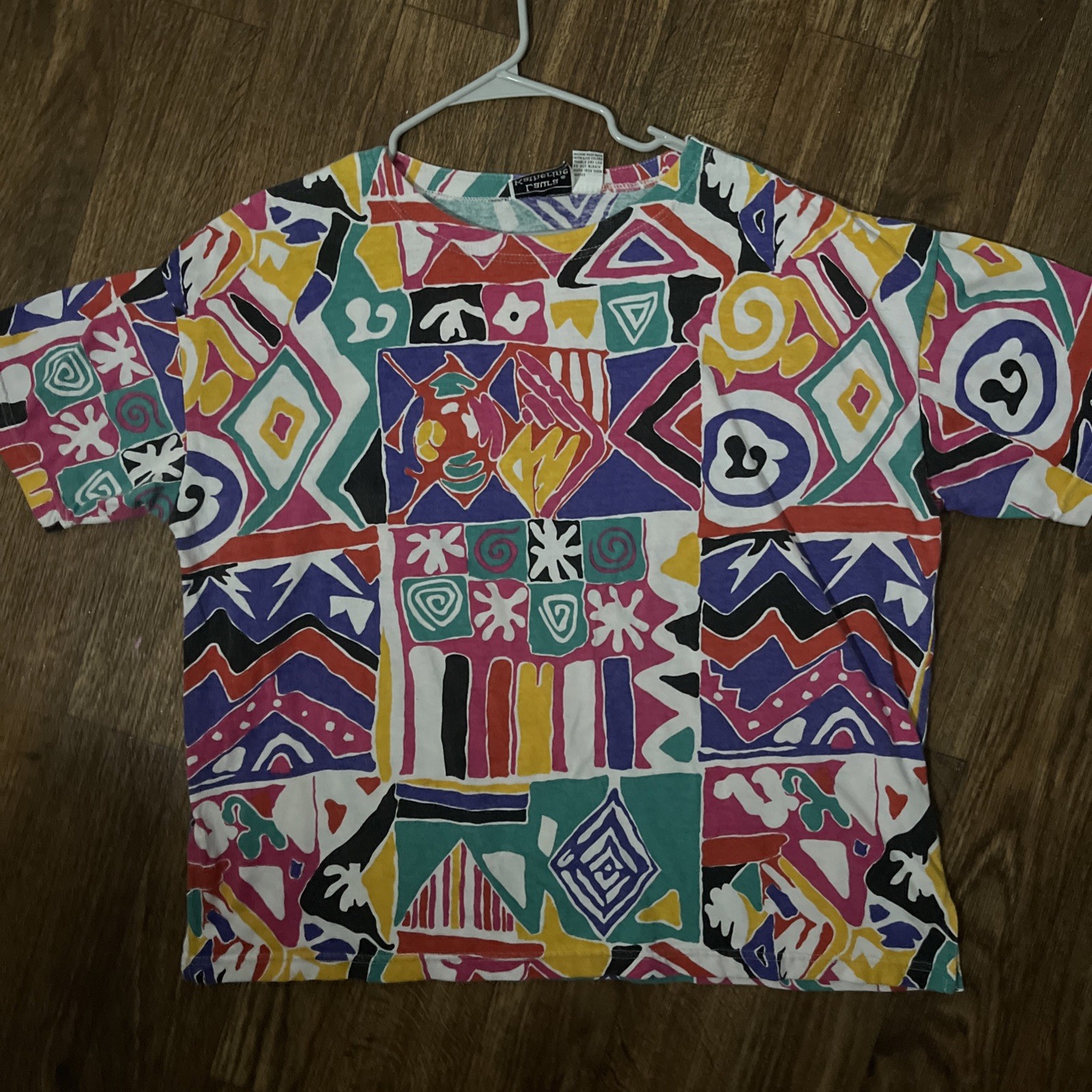 Vintage 90s Laura Ashley Abstract Print T Shirt Womens 22W Colorful Tee