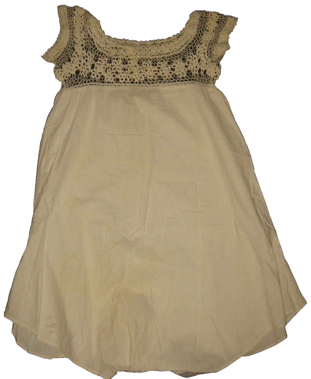 Edwardian 1910s 1-Piece Cream Cotton Lingere Button Crotch Crochet Undergarment