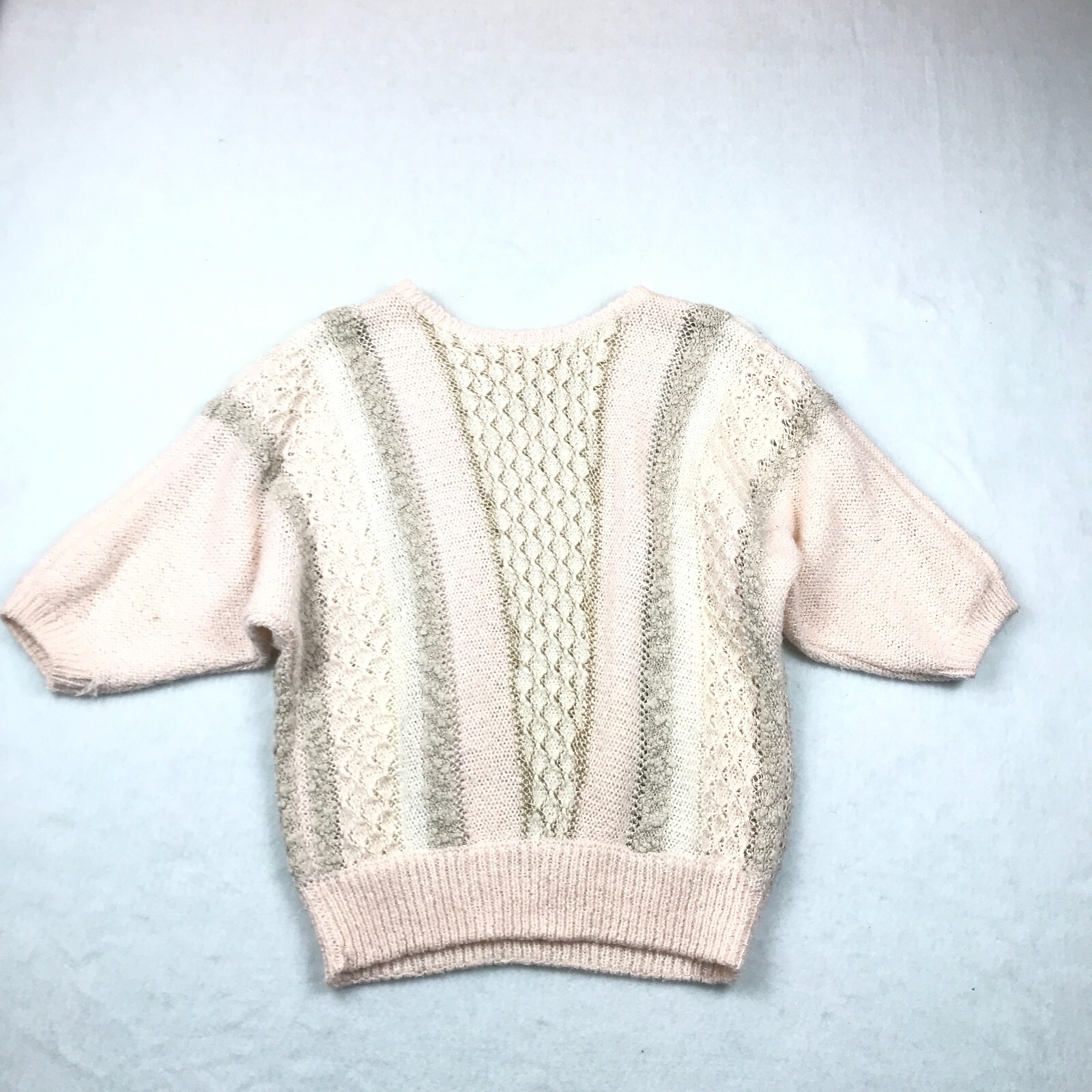 Vintage Sweater Womens Medium Short Dolman Sleeves Beaded 80s Beldoch Popper