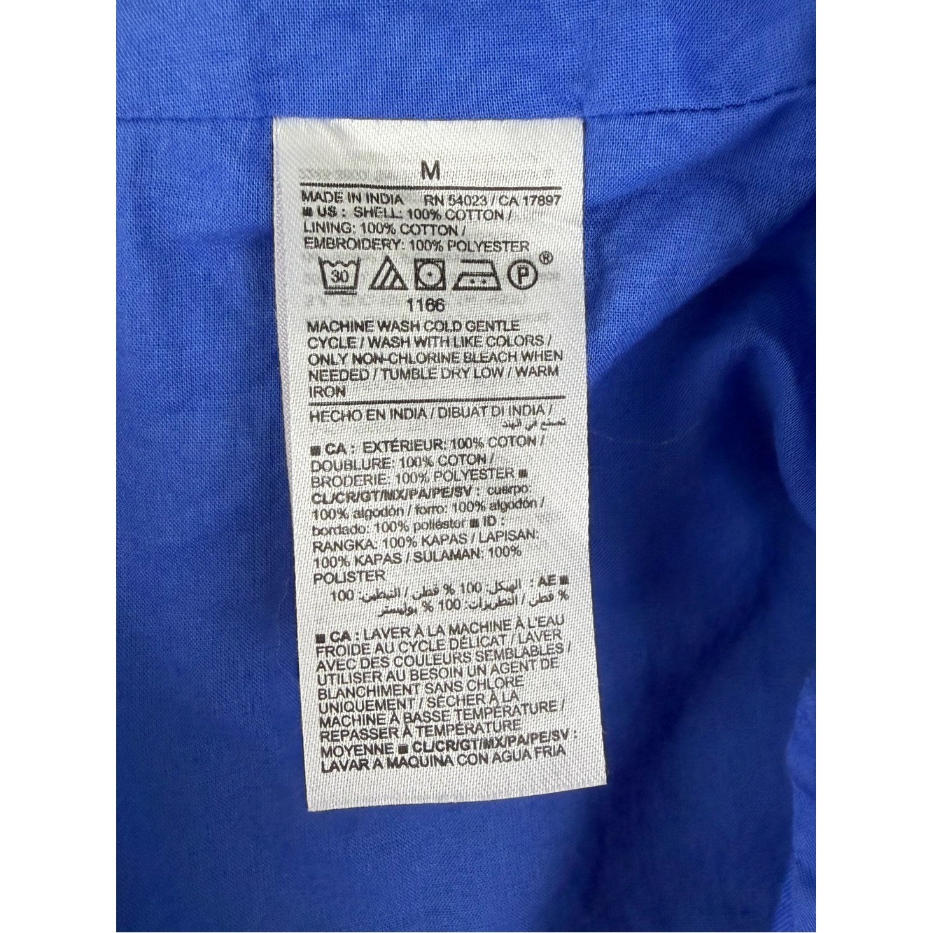 Old Navy Cobalt Blue Eyelet Puff Sleeve Cotton Dress Medium Cottagecore Romantic