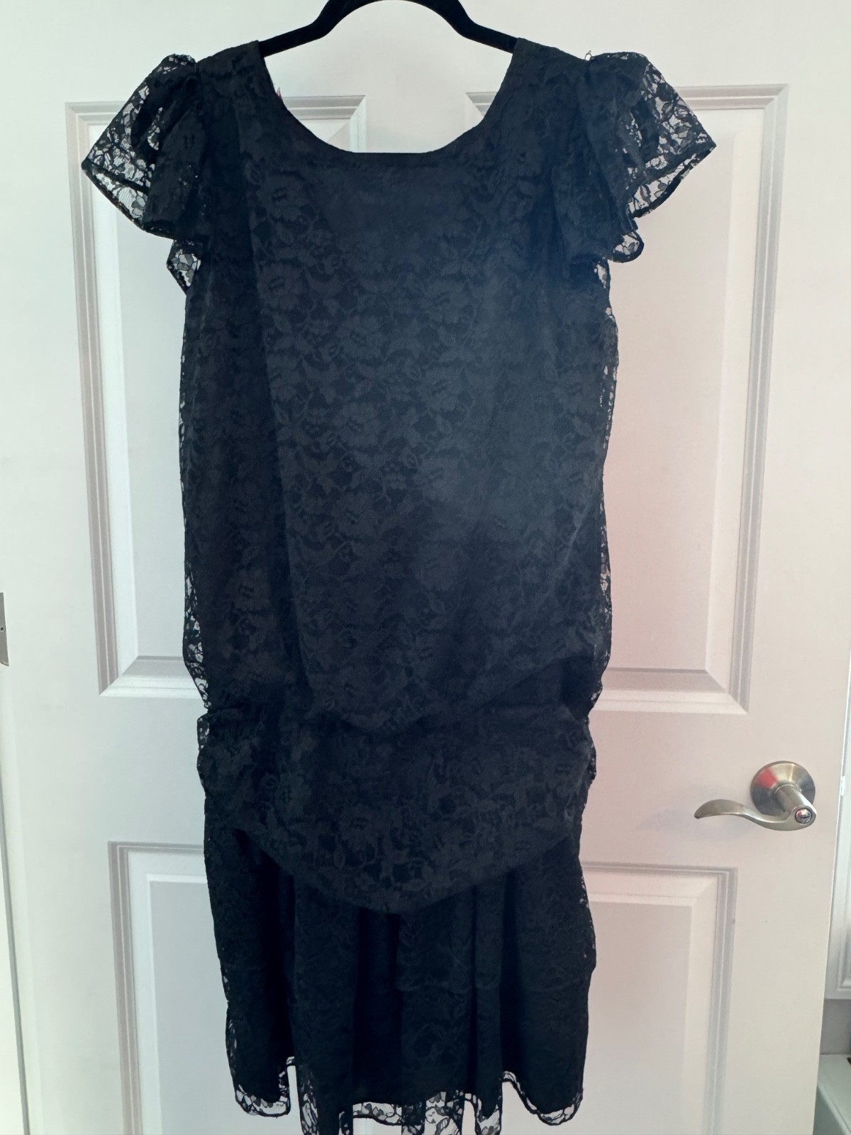 VTG Black Lace Dress 80’s Diamonds Run Designed by Wayne Diamond
