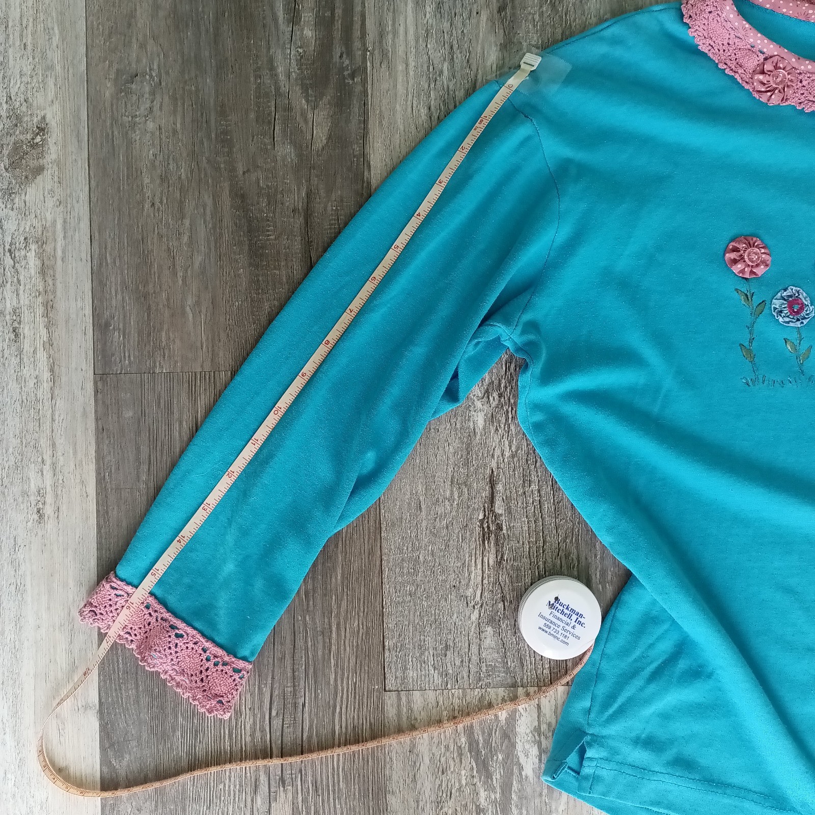 HollyHobby Granny Cottage Core Prairie Turquoise Coquette Floral Lace VTG Fairy