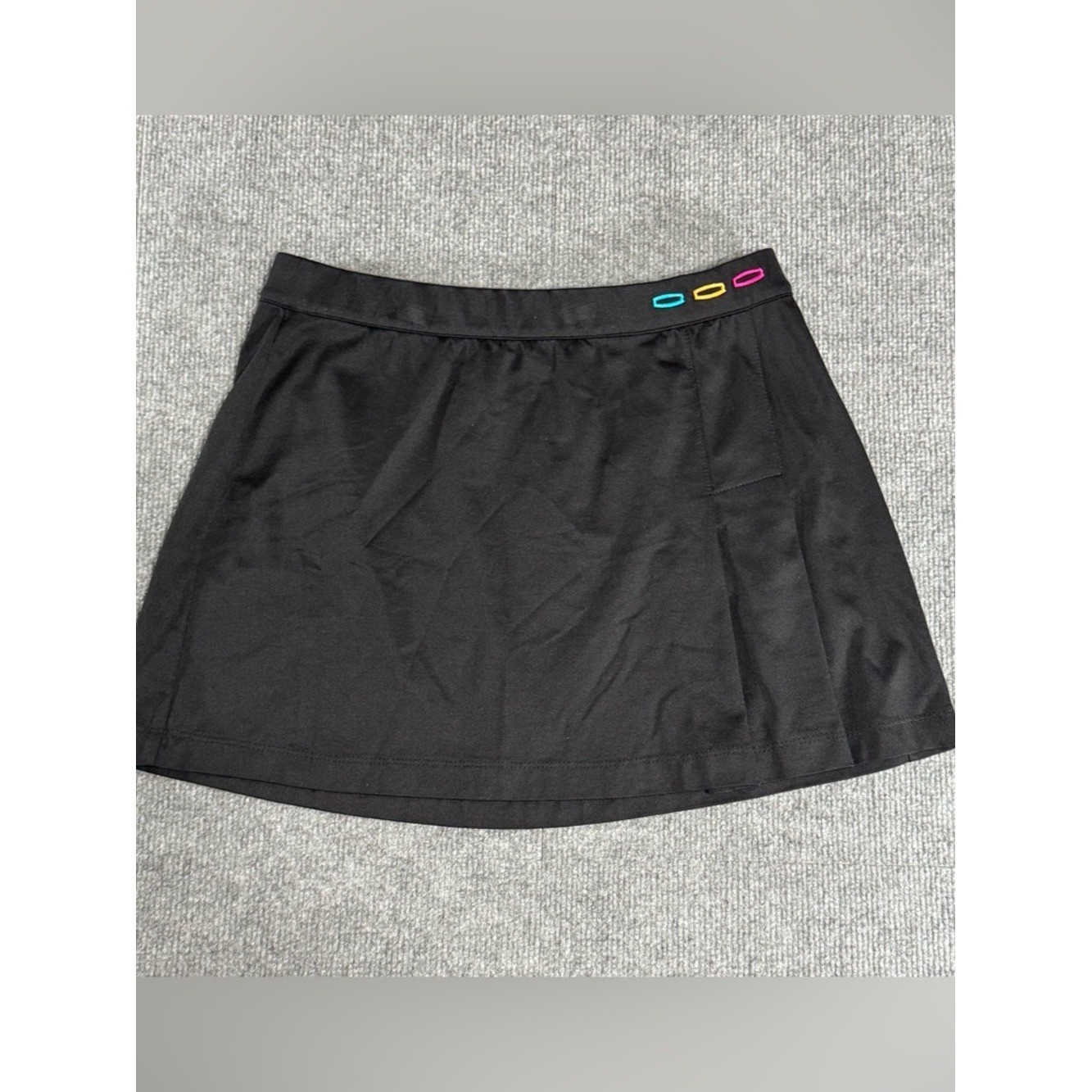 Vintage Tail Tennis Skirt Medium Black Neon 90s Retro Performance Sport Preppy