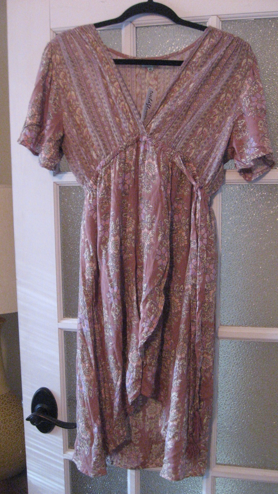 Vintage 90s Nostalgia Dusty Rose Dress Y2K Cottage Core Boho Festival XL NWT