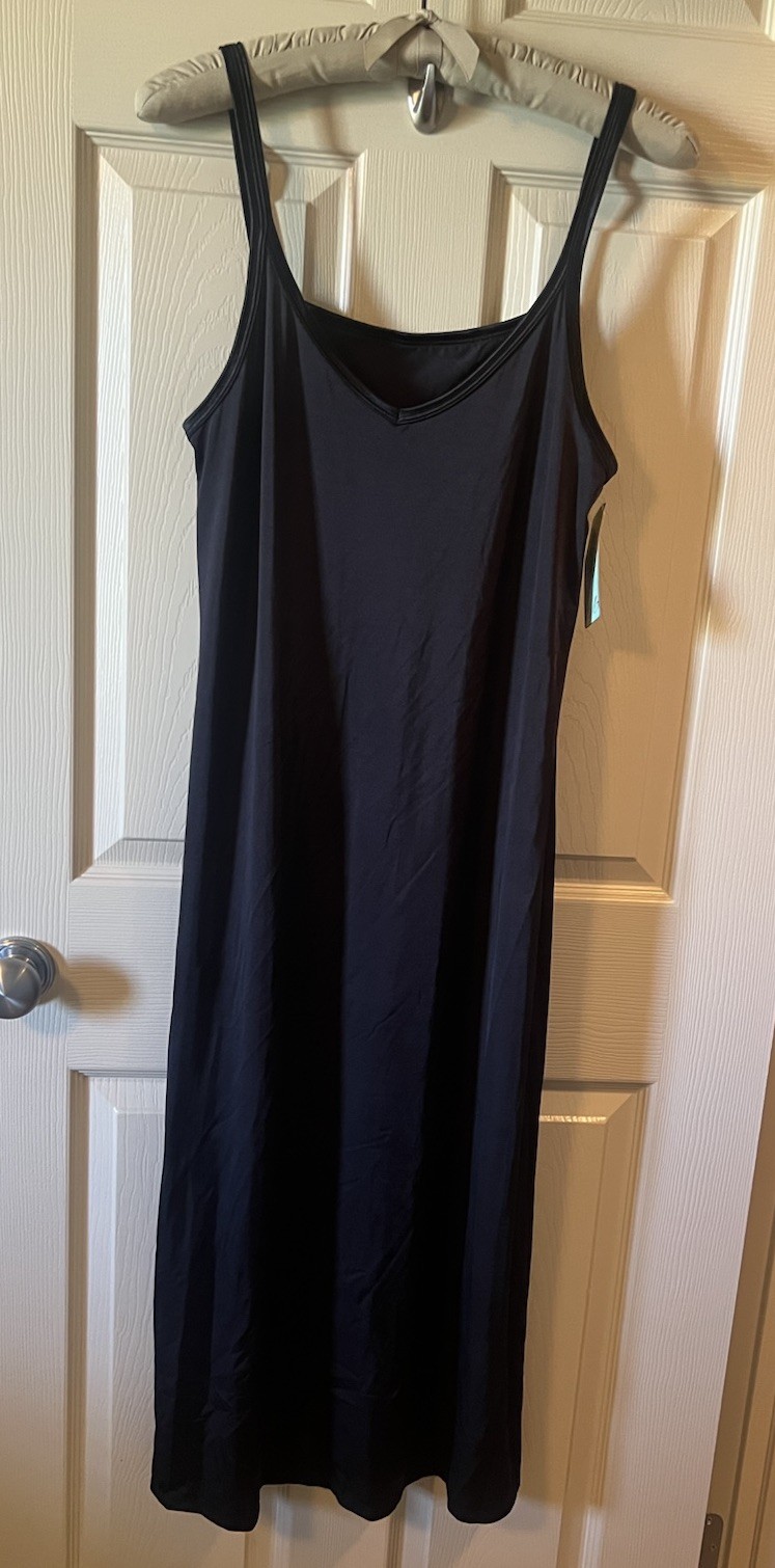 NEW Vanity Fair Daywear Solution SpinSlip Full Slip Sz 32 38/44 Black Stretch a5