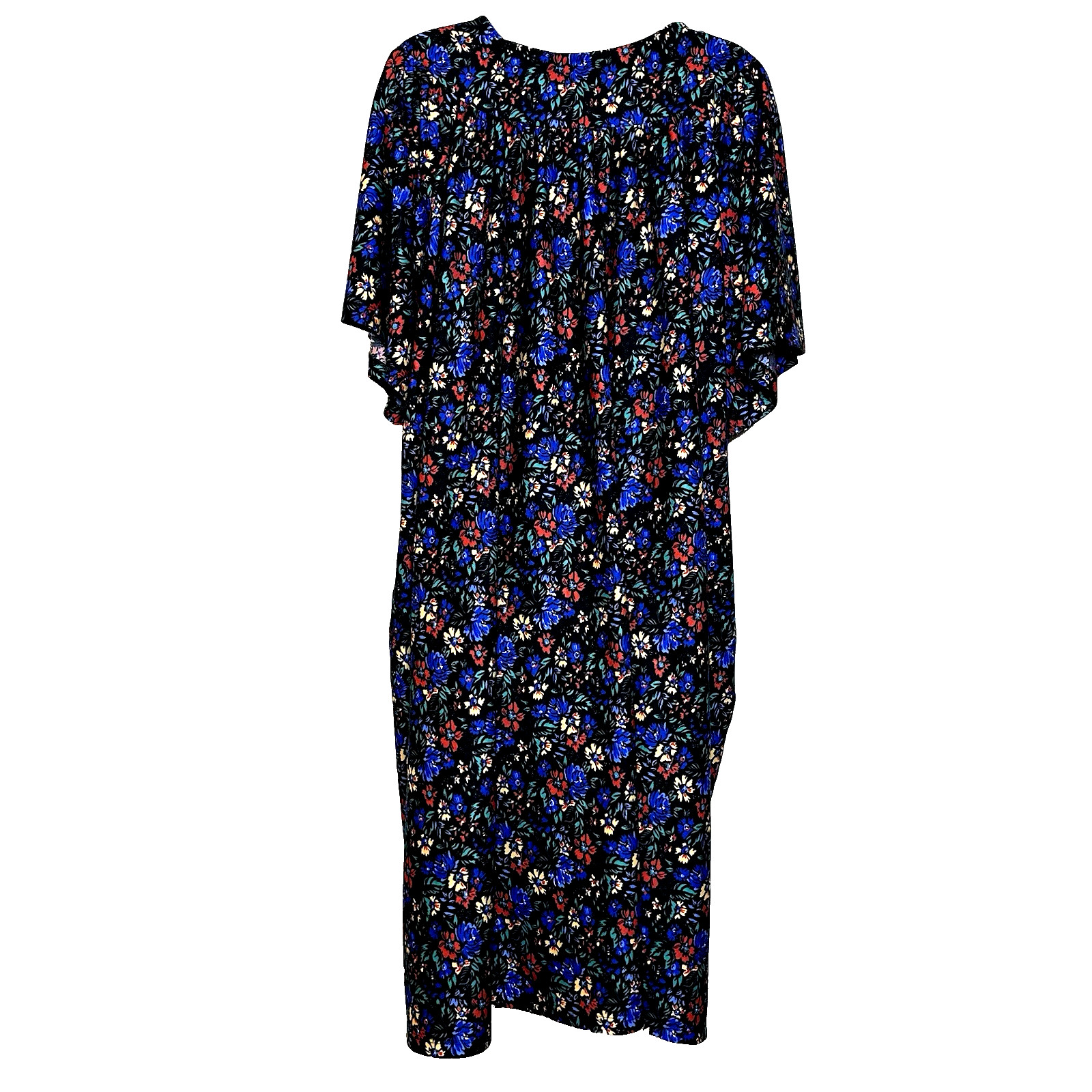 Vintage Floral Trapeze Lounge Boho Retro Muumuu MuMu Kaftan Women’s House Dress