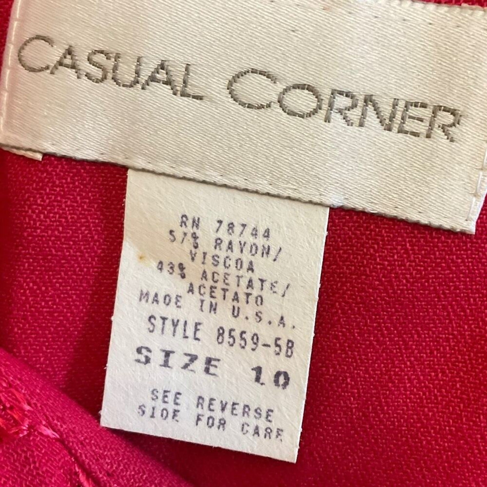 NWT Deadstock Vintage Casual Corner 90’s Red Midi Dress Pretty Woman sz 10