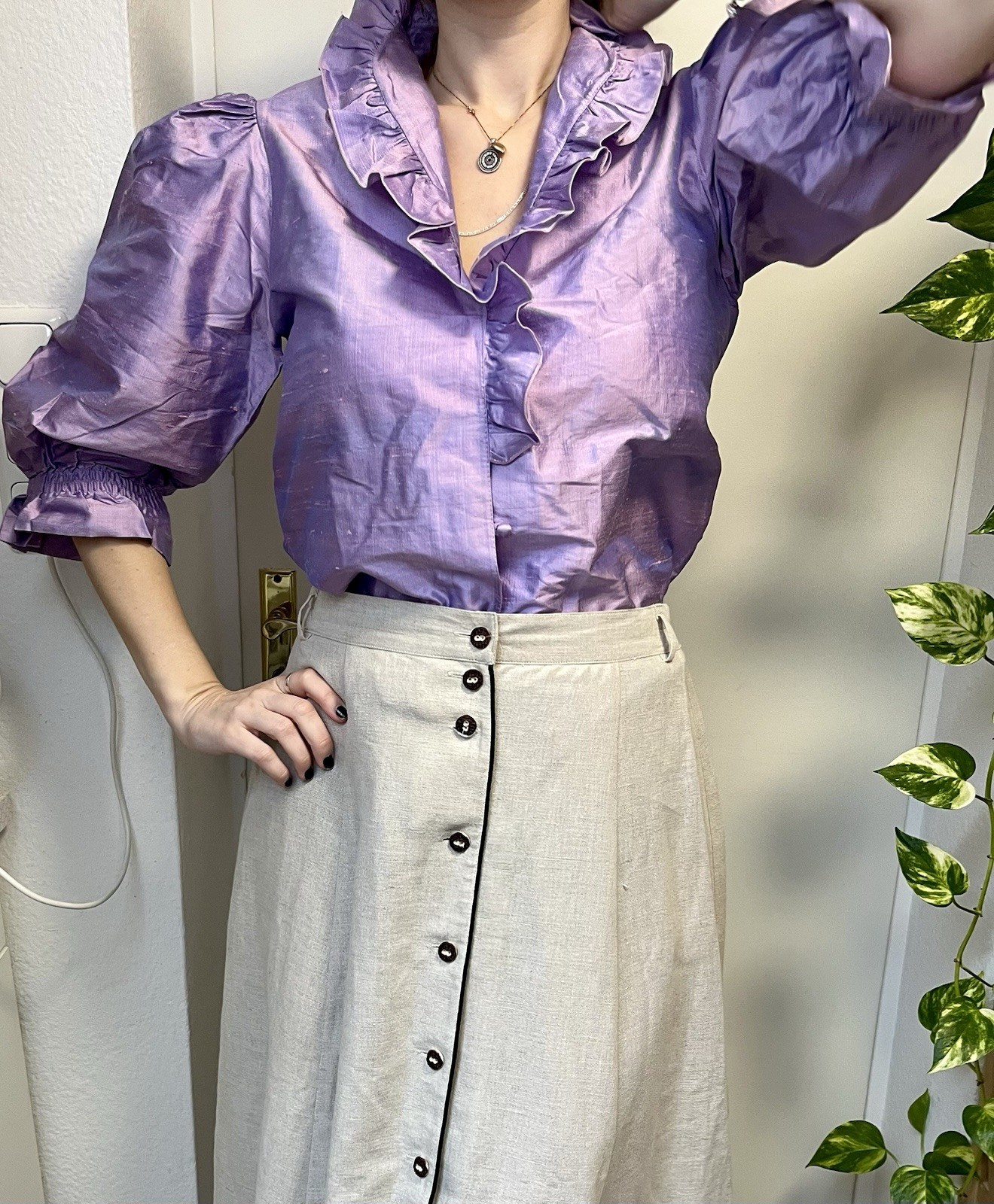 Vintage silk blouse by Krüger / €200NP / – 100% silk – size 38-40