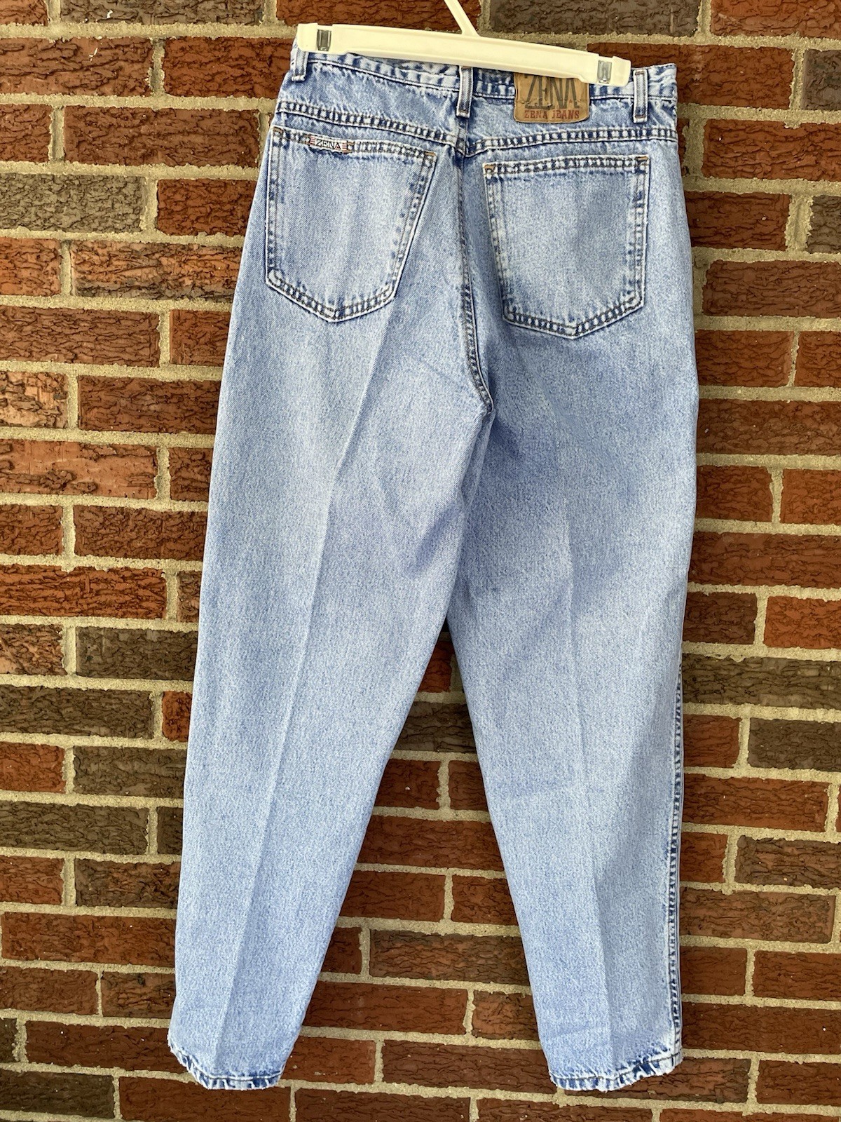 Vintage Zena 90s Y2K High Waist Denim Distressed Tapered Blue Mom Jeans 26 Waist