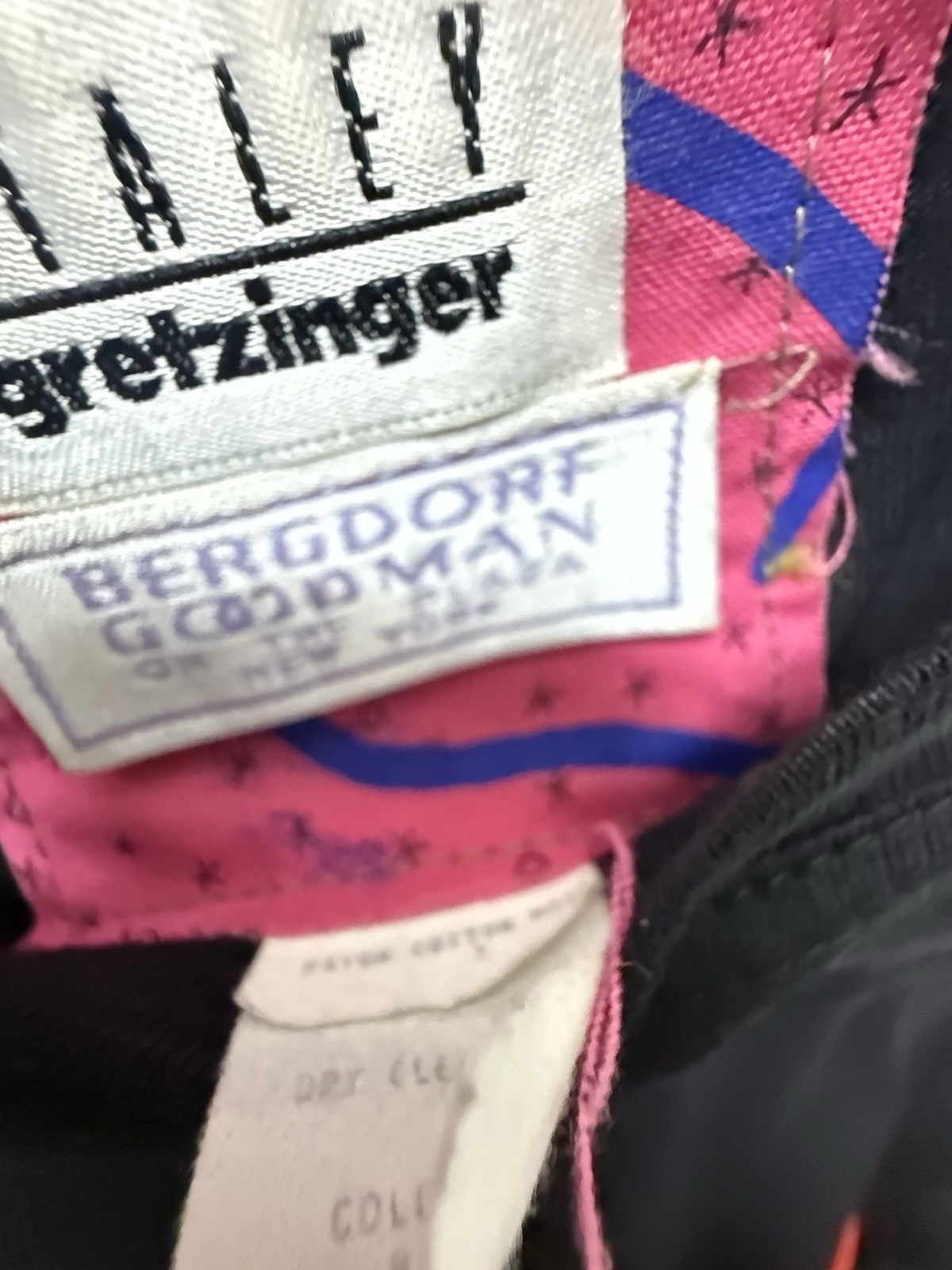 Vintage Stanley Gretzinger, Bergdorf Goodman, Dress Maxi Black With Colors ￼