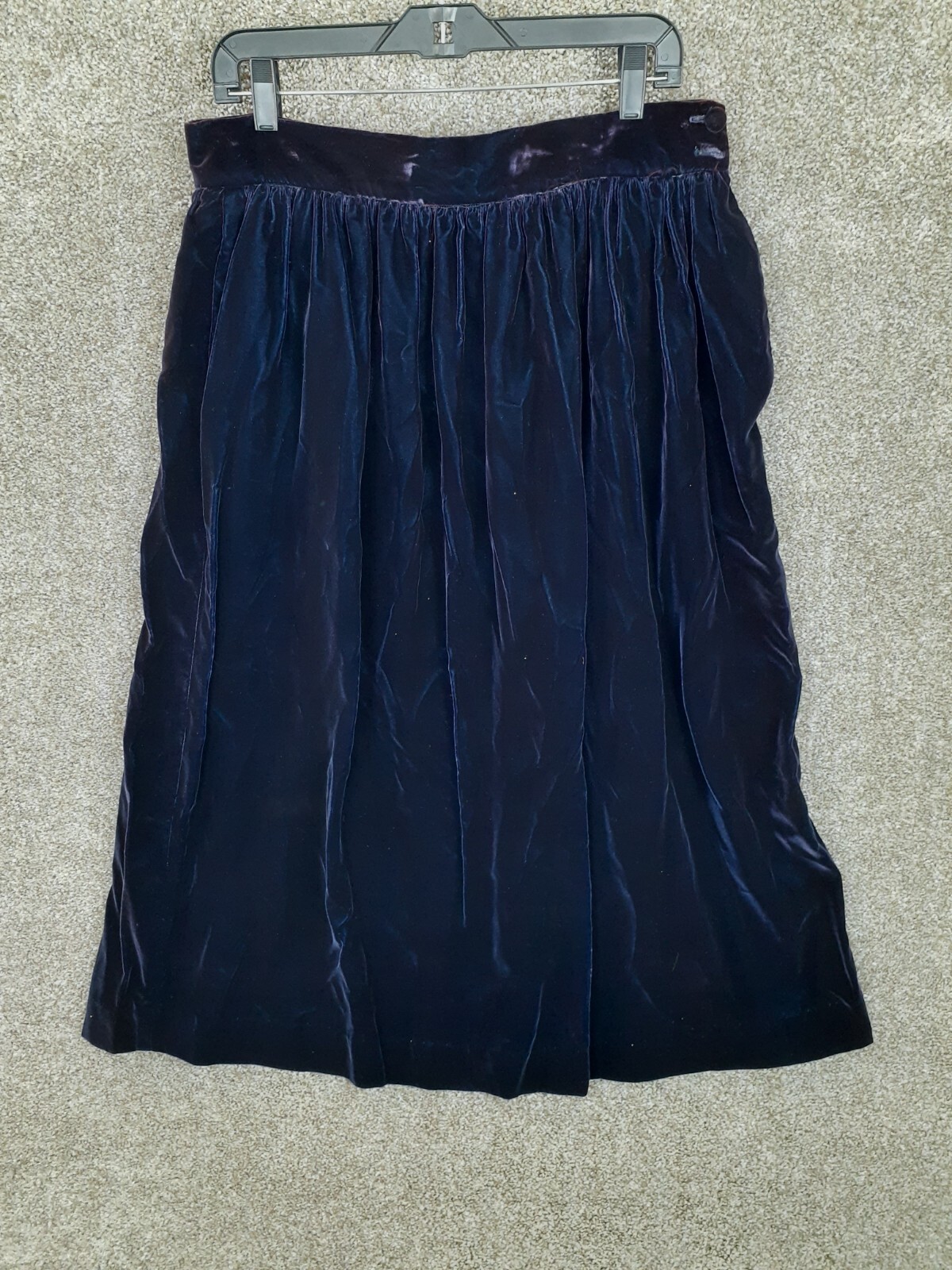 Vtg Carroll Reed Skirt Women’s 16 Plum Purple Velvet Pleated Midi Full NWT Retro