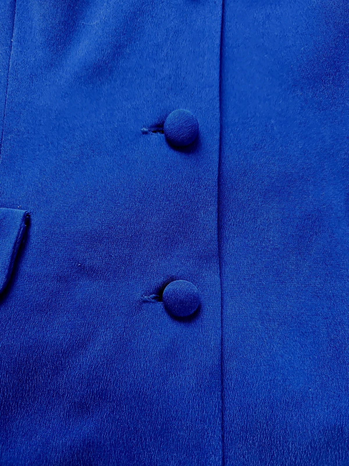 Talbots Petites Pure Silk Suit Jacket Career Cobalt Blue Covered Buttons Size 10