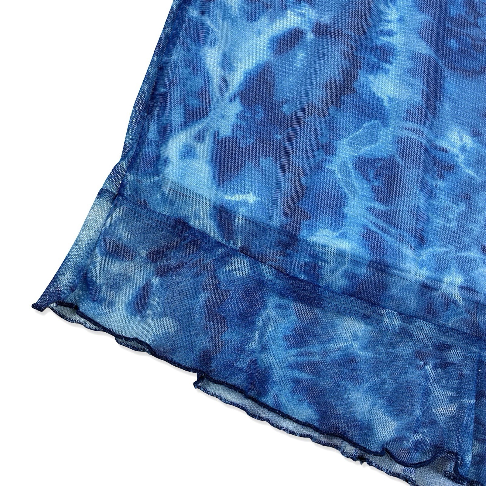 RAG Women’s Vintage 90’s Y2K Blue Mesh Skirt Grunge L