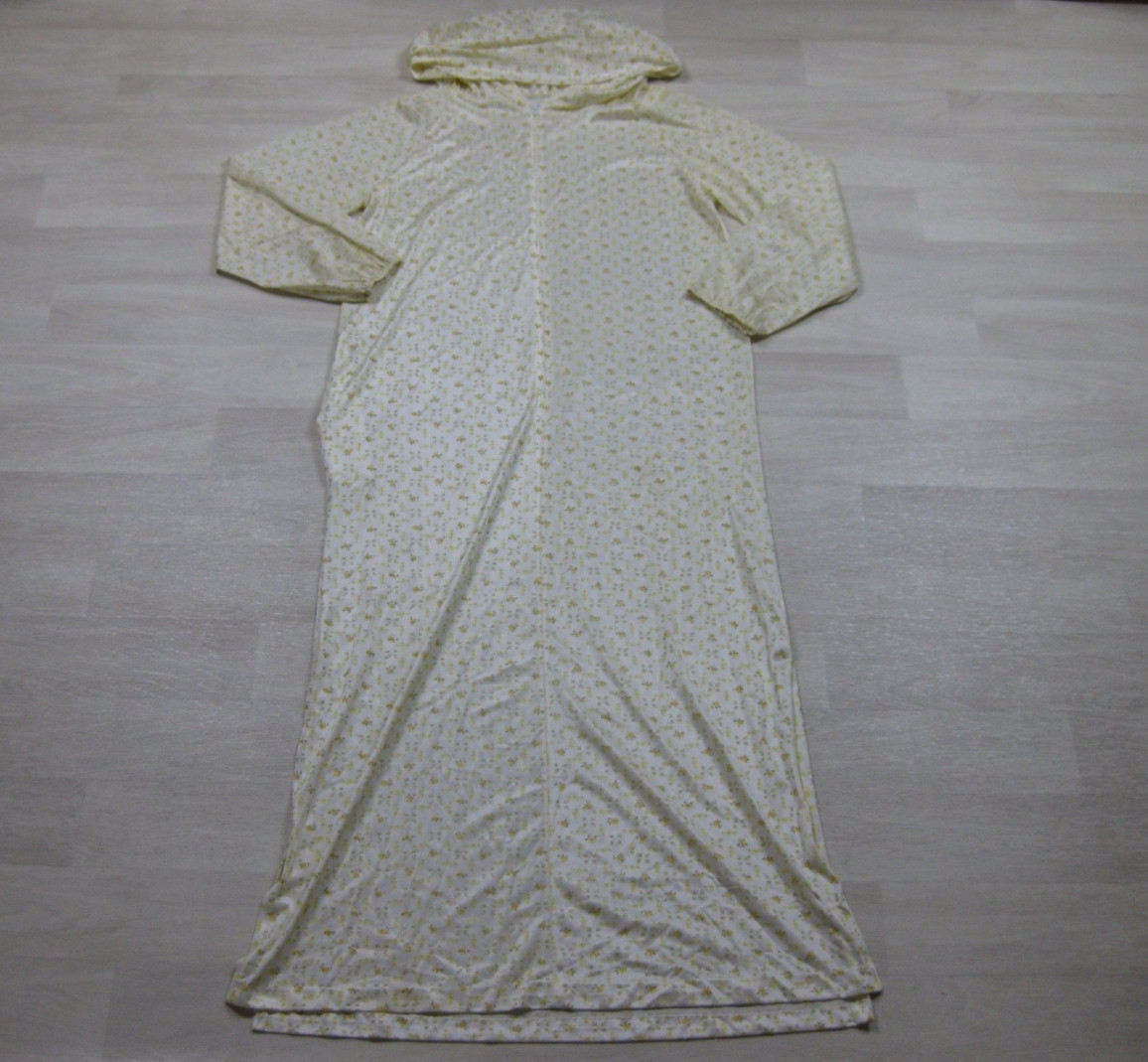 Vintage 70s Sears Hooded House Dress Women’s (M) Floral Zip Front Robe Lounge