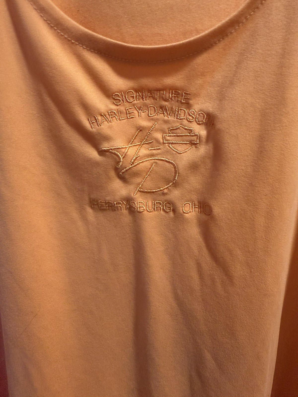 Vintage 90’s Harley Davidson Womens 2XL T-Shirt Open Back Perrysburg, OH