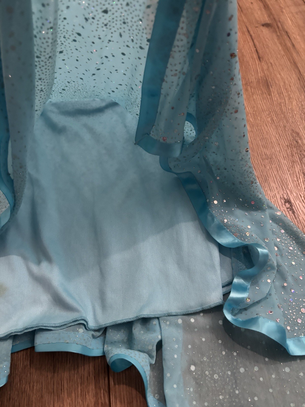 Vintage Y2K Baby Blue Sequin Glitter Fairy Dress with Asymmetrical Hem by Taboo