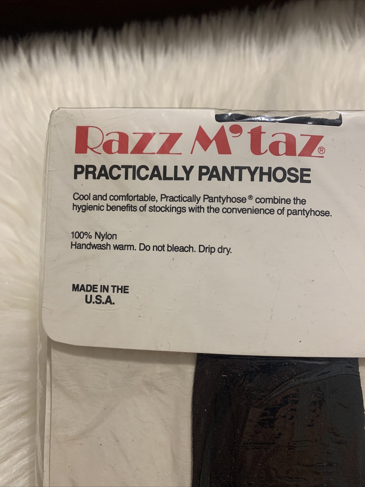 Razz M’taz Vintage Practically Pantyhose Black Tall NEW Rare Item
