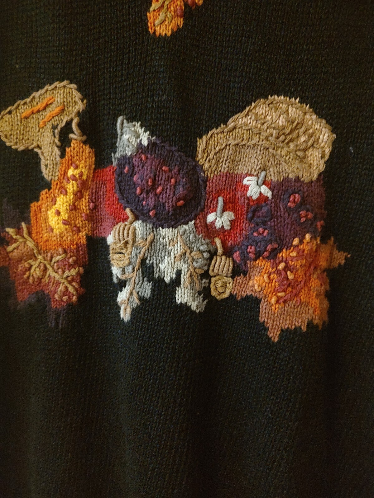 Vintage 90s Lauren Hansen Collection Autumn Harvest Fall Halloween Vest Large