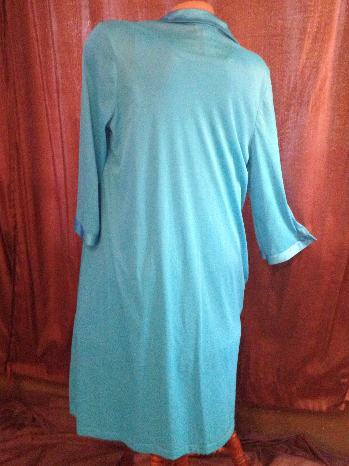VTG VANITY FAIR ROBE & GOWN NYLON Chiffon RETRO BluePeignoir Sissy Négligée L68