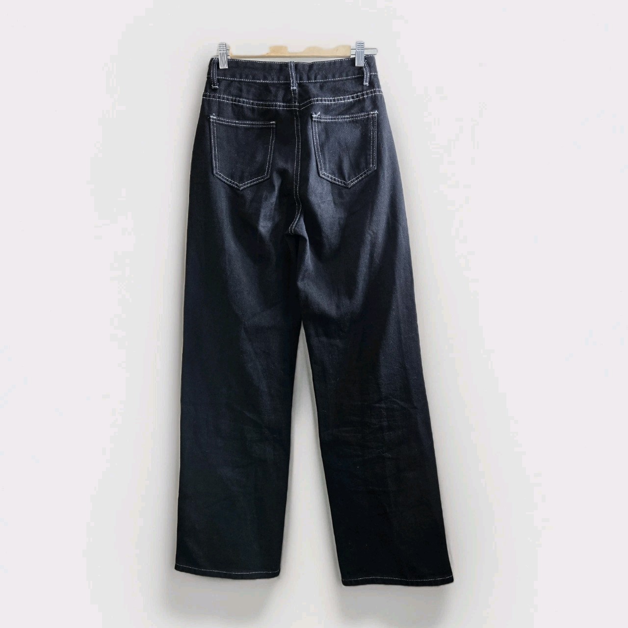 Grunge Punk Cartoon & Slogan Jeans Size XS Graphic Black Straight Leg Streetwear