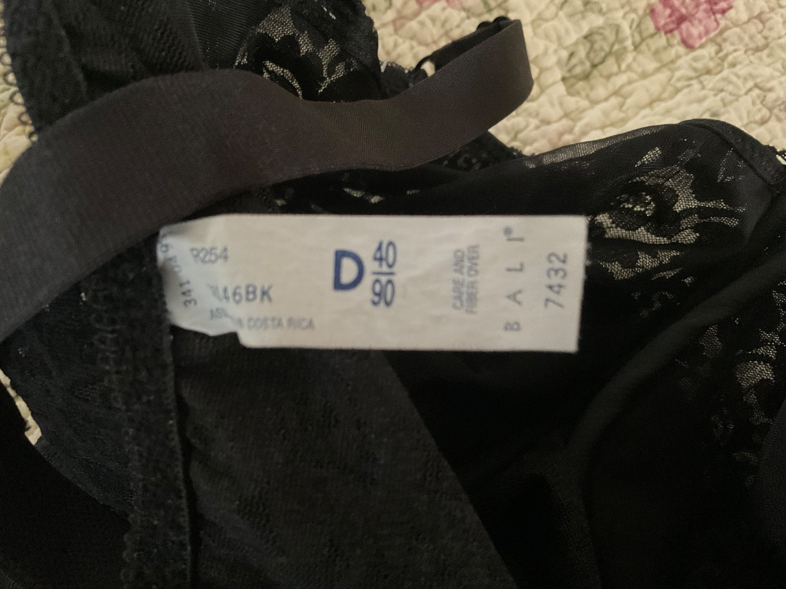 Vintage All in One Girdle Bodysuit Shaper Shapewear BALI Lacy Black Sz. 40D