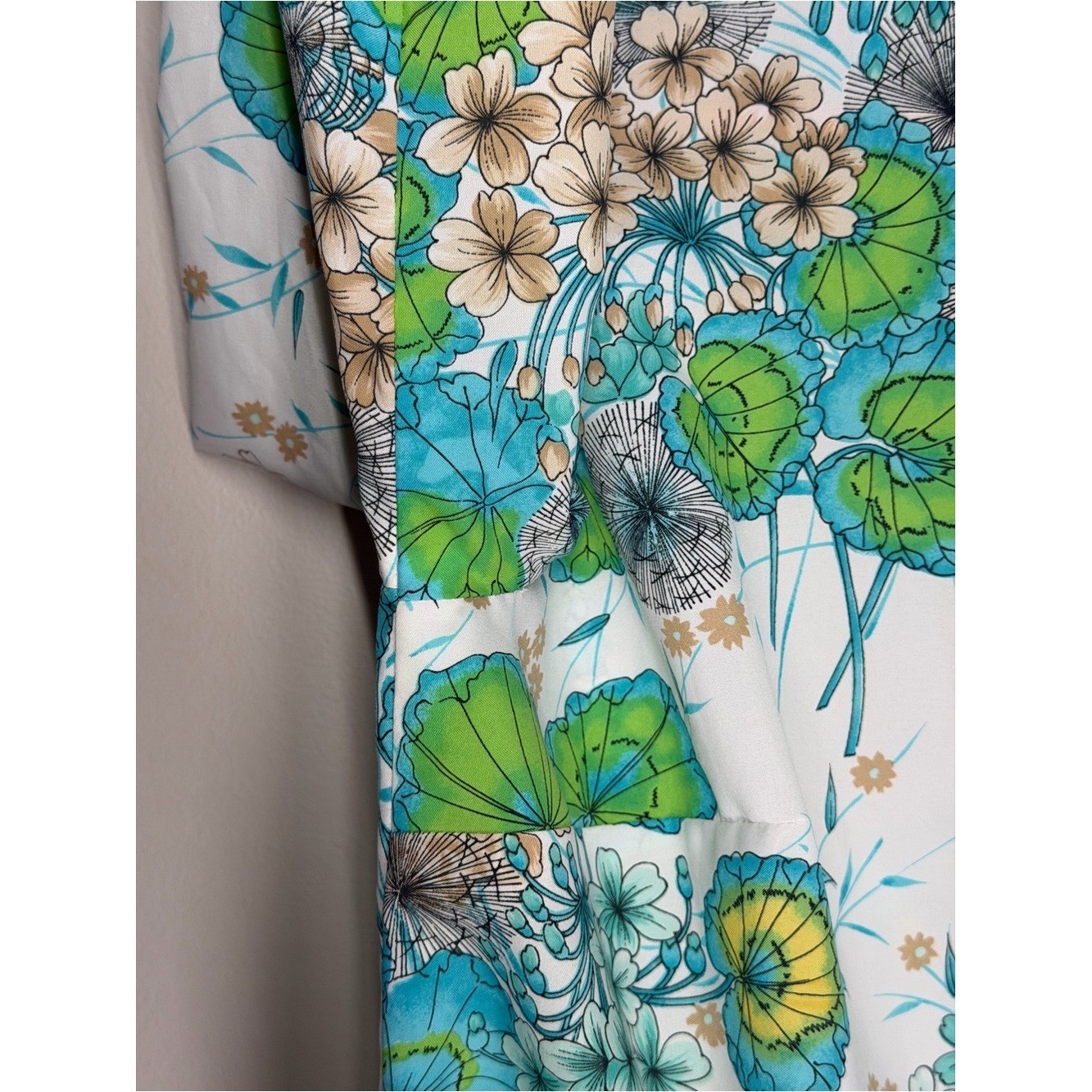 Vintage 70s Alex Colman Floral Mod Tunic Blouse Psychedelic Button Front Top