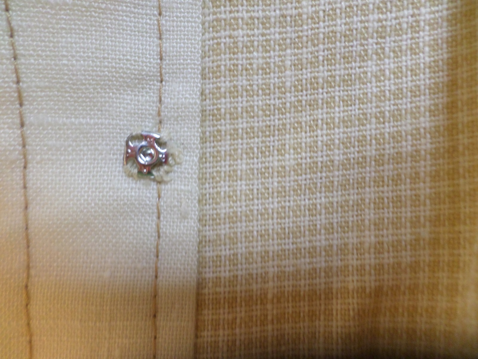 Beautiful Vintage Rona Women’s Button Up Long Sleeve Beige Checkered Blouse-12