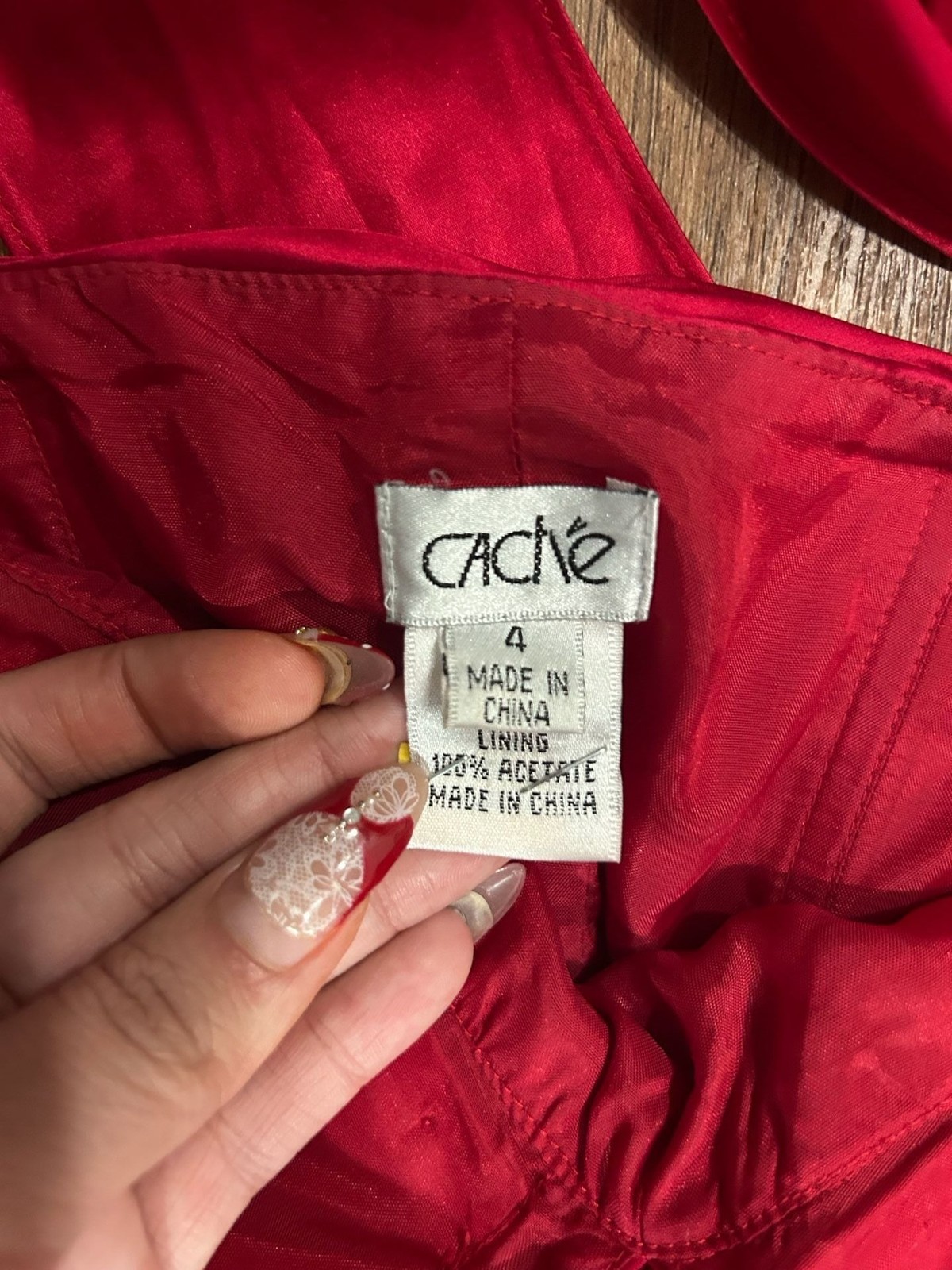Vintage Cache Vintage Y2K Red Satin Ruched Halter Mini Dress