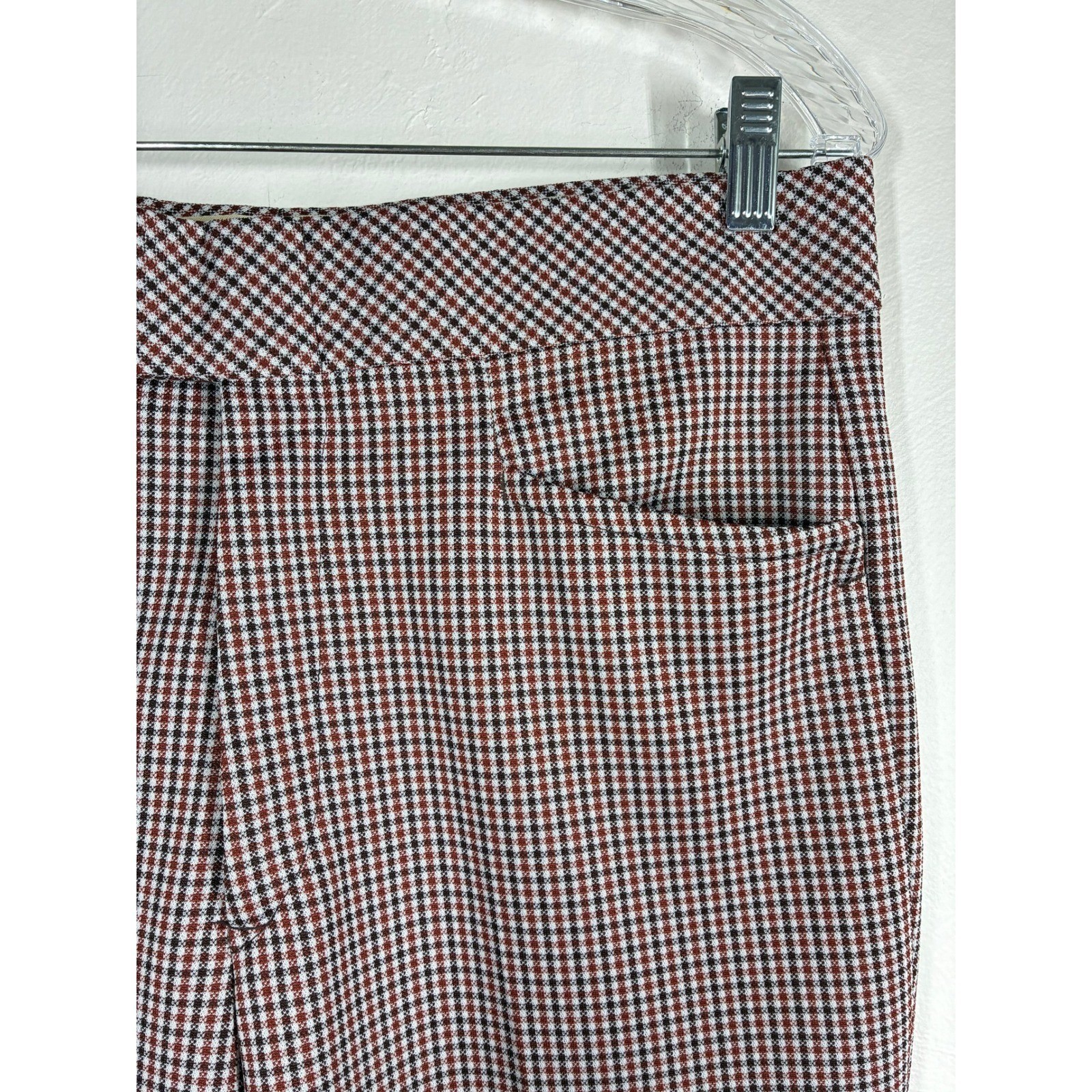 Vintage 70s Brown Plaid Bell Bottoms 31.5 x 28.75 Flare Leg Trousers Mod Groovy