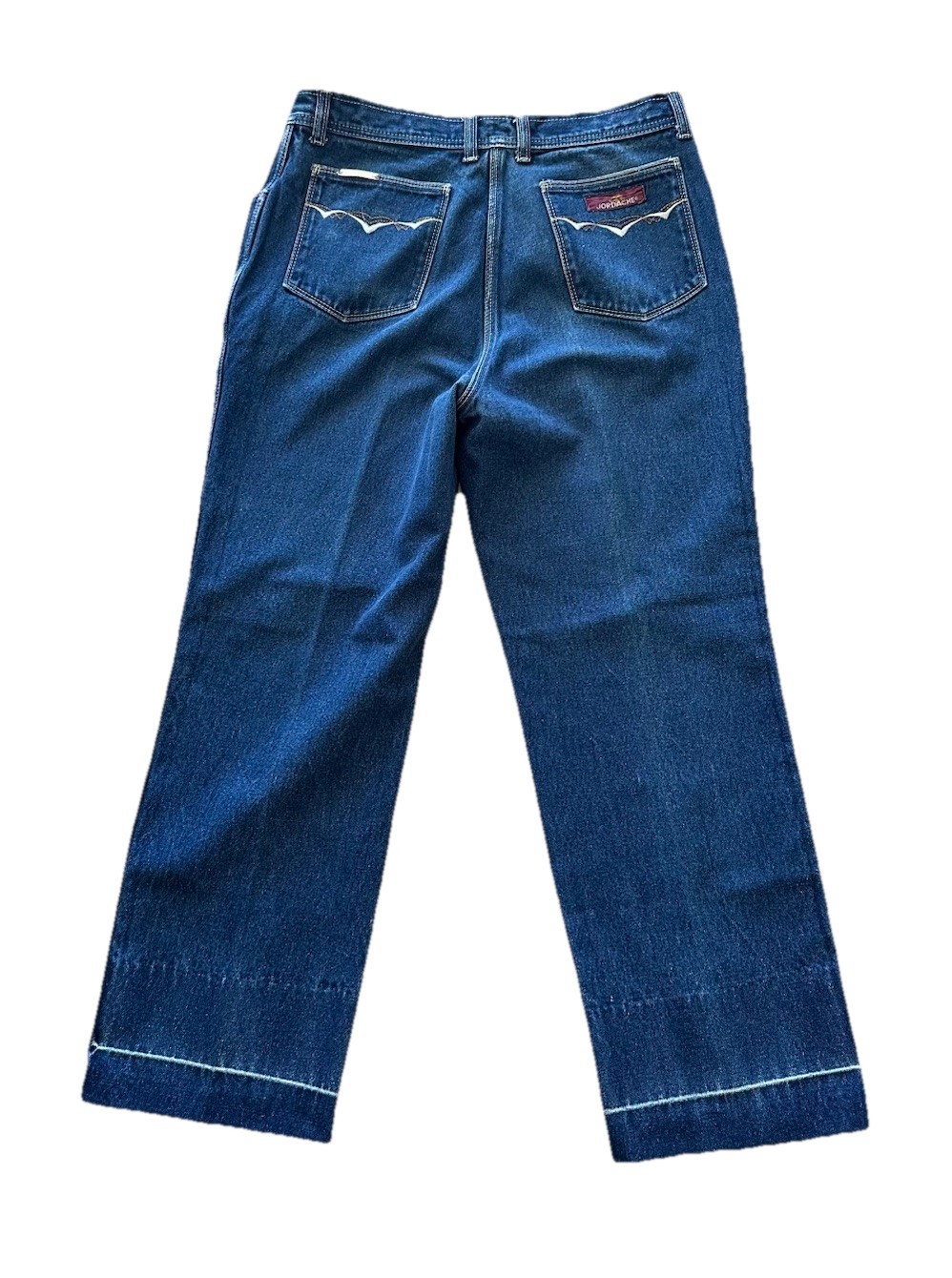 VTG Jordache Blue Jeans (Hemmed 26.5 Length) (36 Waist). -80s Horse Head Logo-