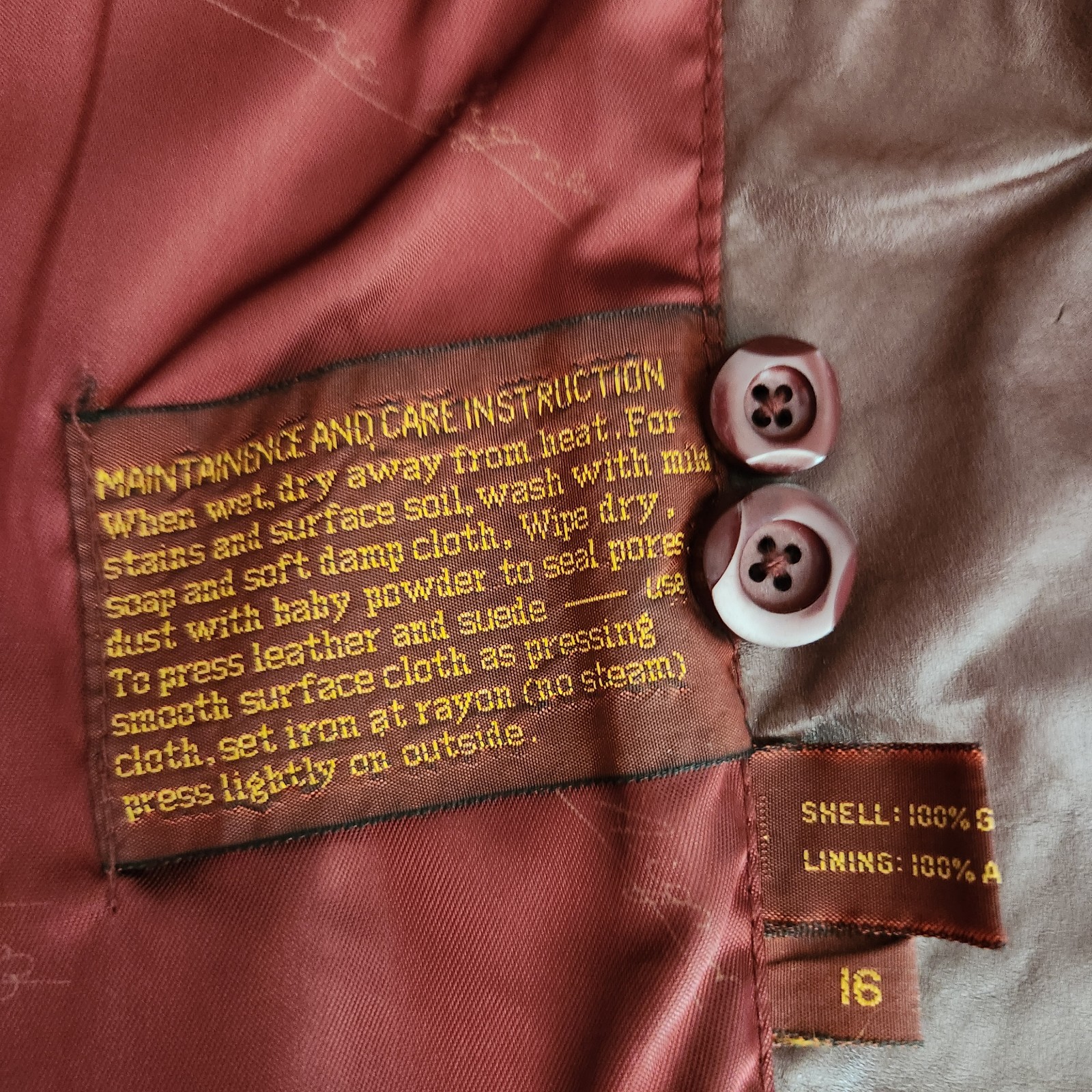 Vintage Etienne Aigner Burgundy Oxblood Genuine Leather Jacket Blazer Size 16