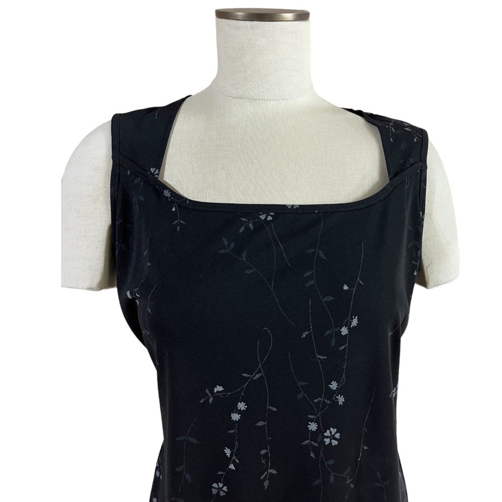 Vintage 90s Alyn Paige dress black floral shirt SIZE 11/12 modern small?