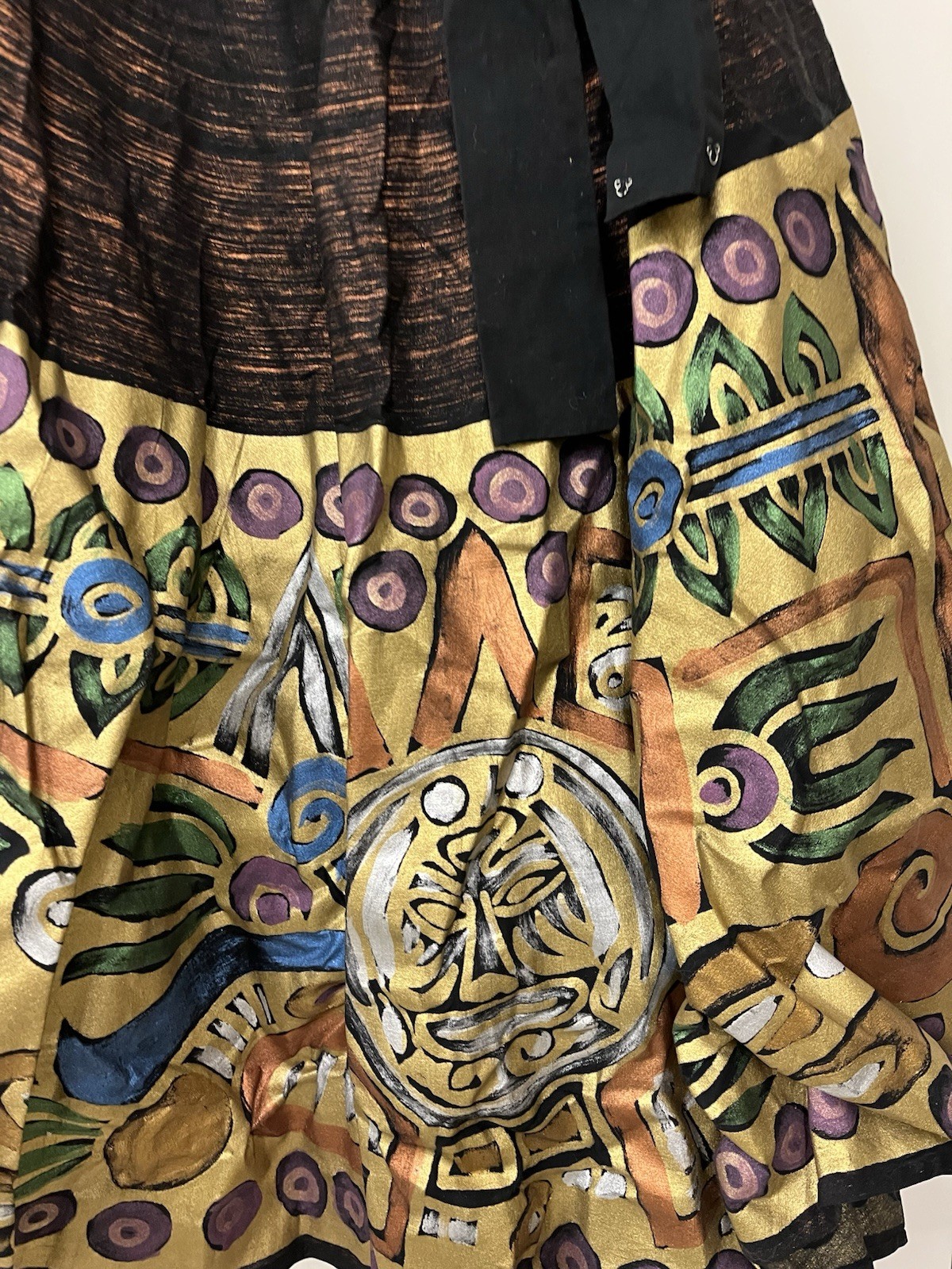 Vintage 50s Mexican Circle Hand Painted Skirt