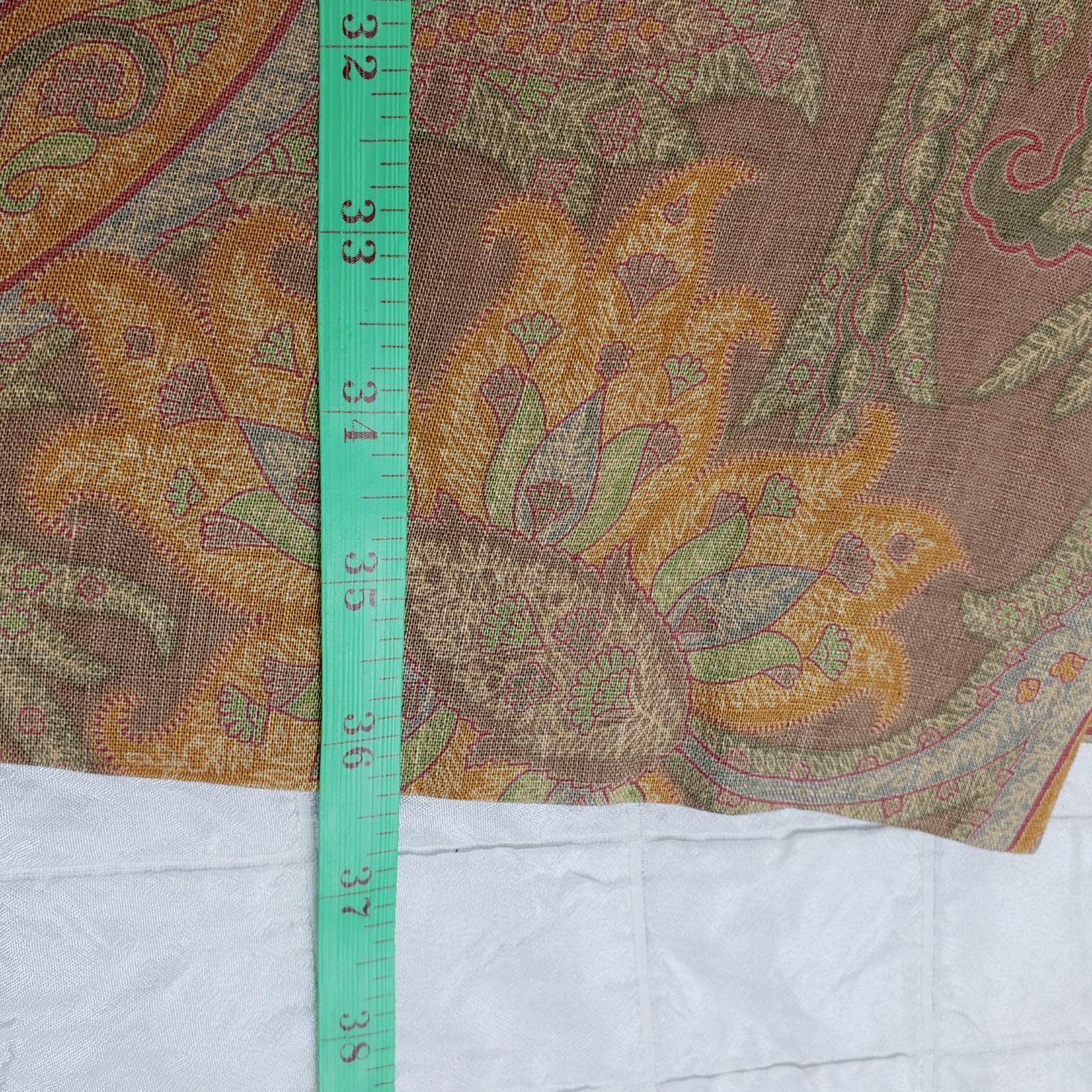 VTG Scapa of Scotland Brown Paisley Sheath dress 70s Secretary Sz SMALL (Tag 38)