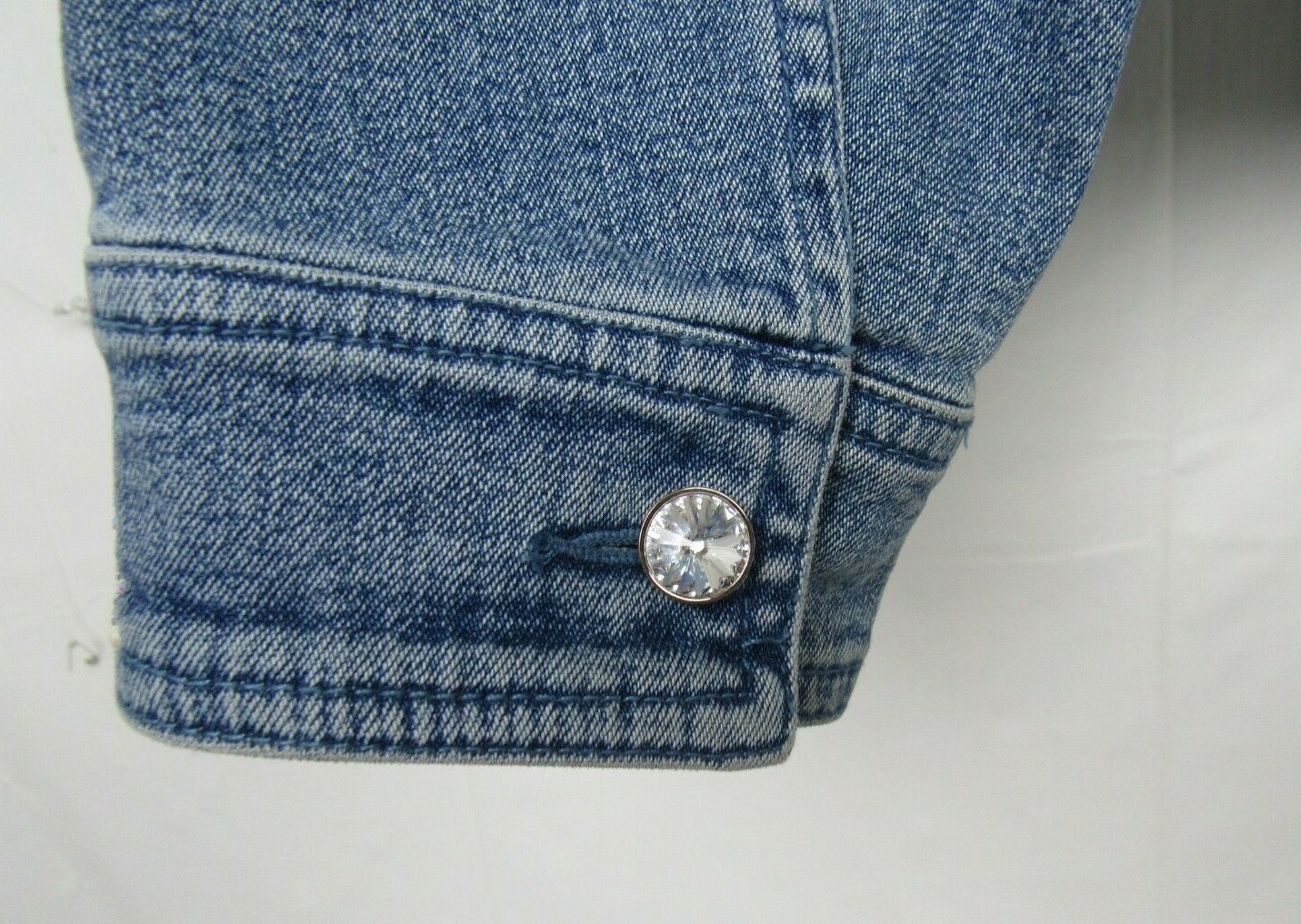 VTG 1990s CHRISTINE ALEXANDER SMALL JEAN JACKET BLING SWAROVSKI CRYSTALS