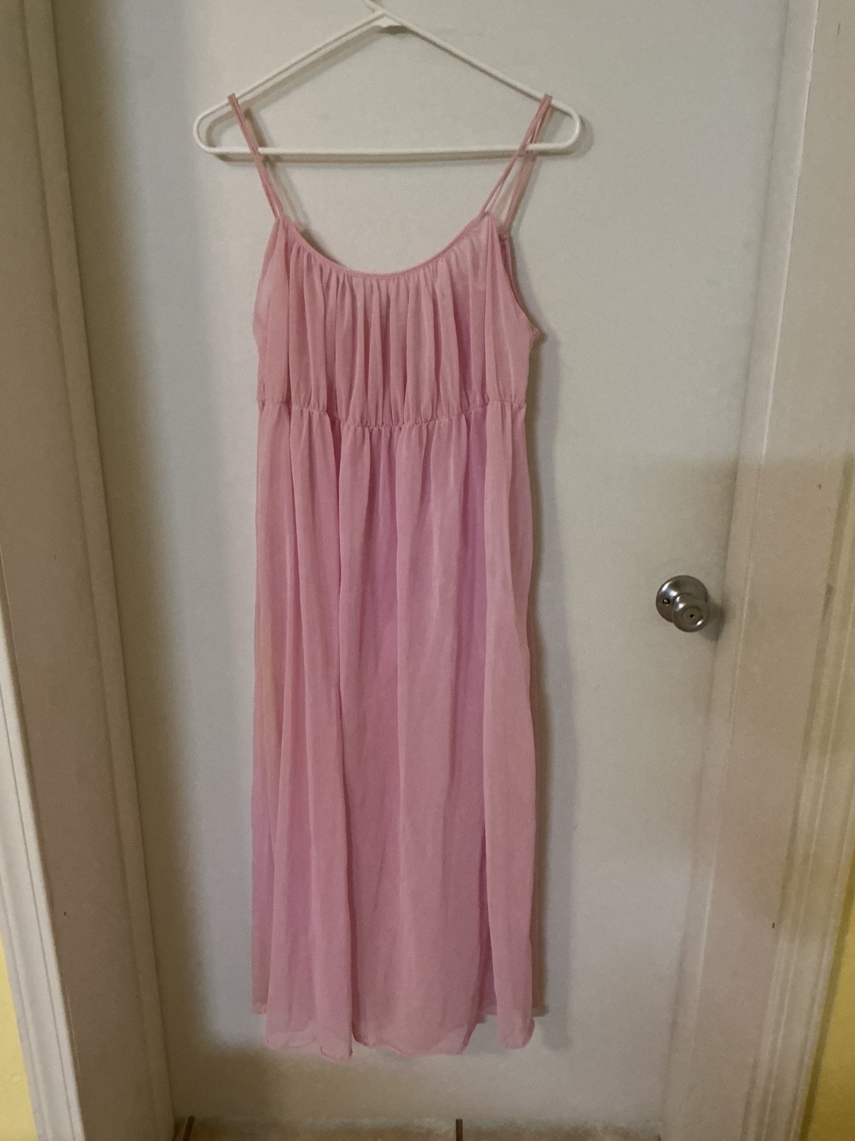 VINTAGE PEIGNOIR SET NYLON CHIFFON I DREAM OF JEANIE STYLE NIGHTGOWN UNION MADE