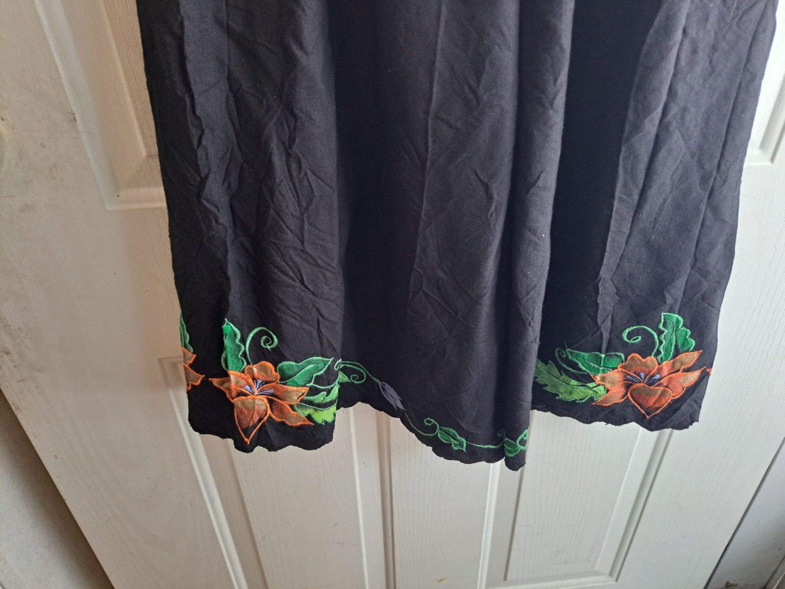 Vintage Culottes, Southwestern Theme,Black Elastic Waist Embriodery