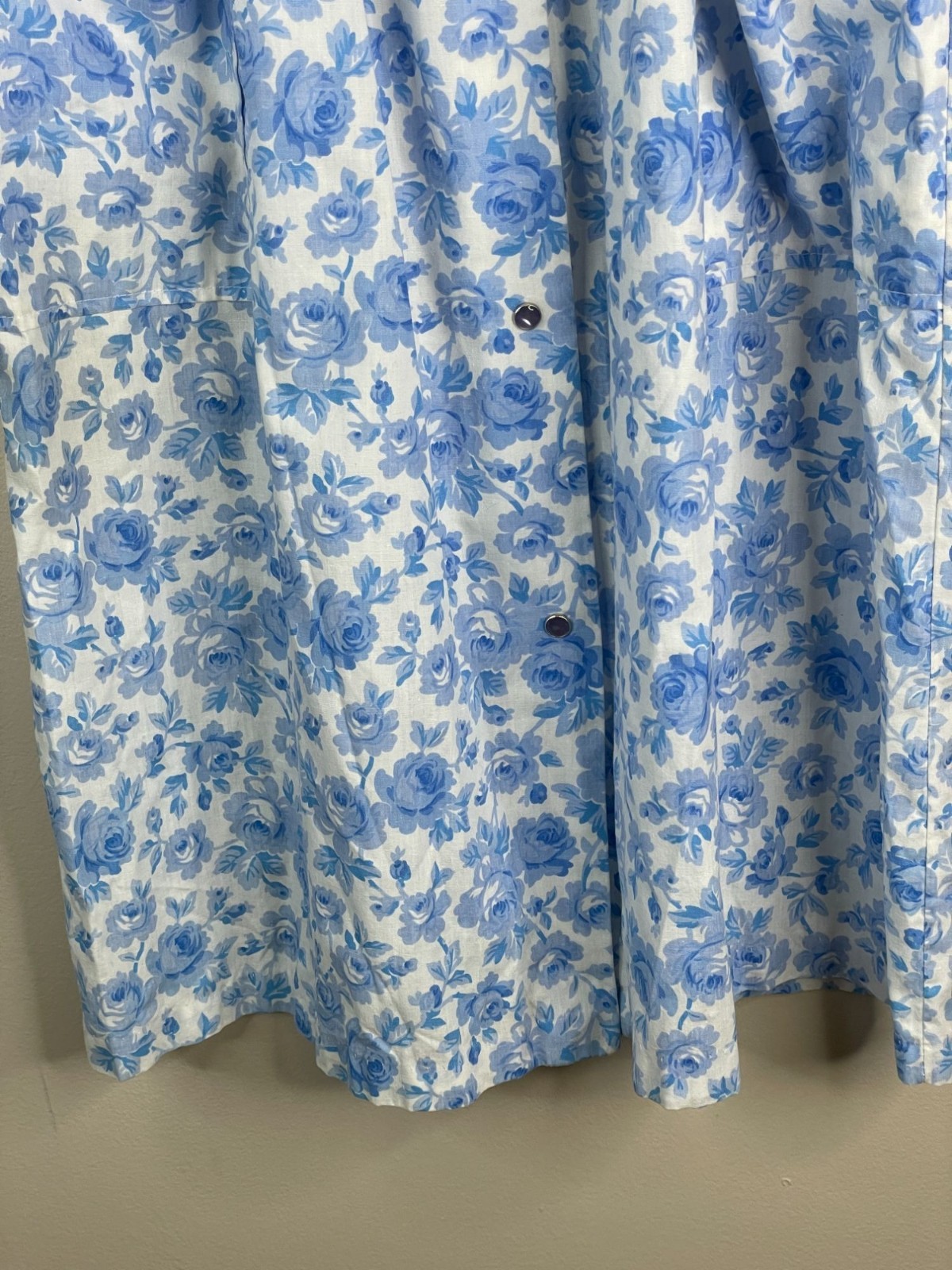 Vintage 1970s House Lounge Dress Large Smocked Grannycore Snap Floral Caftan