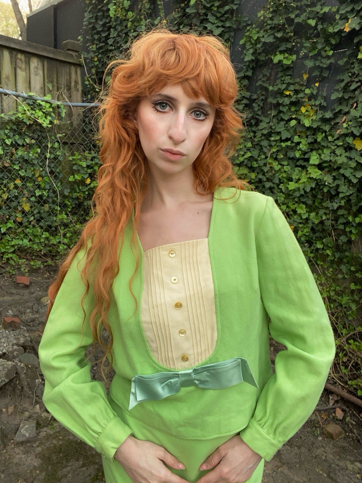Vintage 1960s Pistachio Green Wool Mod Bobbie Brooks Matching Suit set XS Twiggy