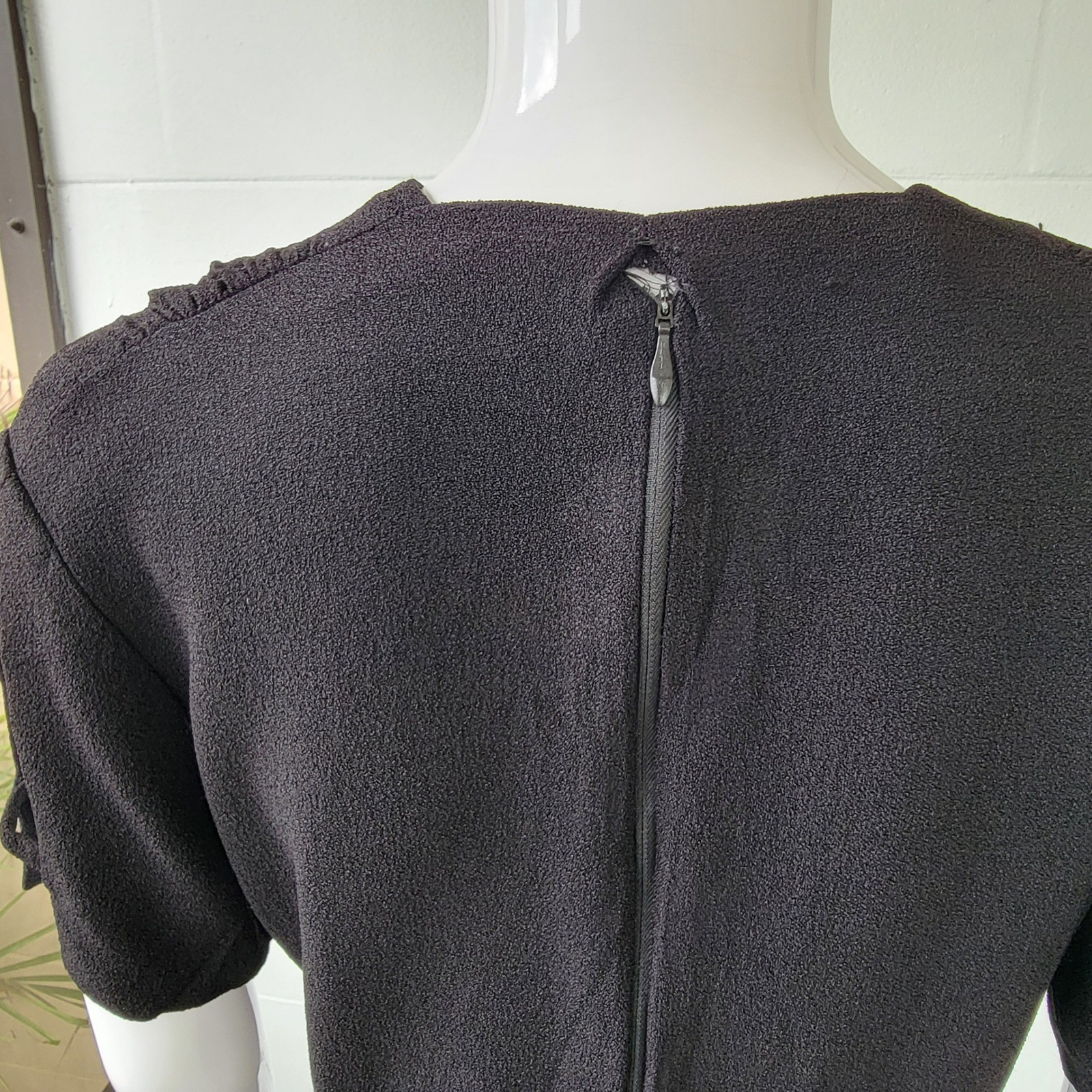 Vintage 70s Unbranded Maxi Dress Black Women’s M Minimalist Stretch Goth Retro