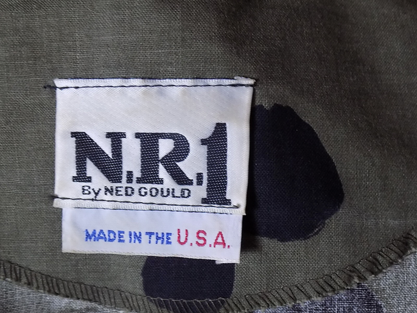Vintage 80s Army Green Black Print Blouse Circle Skirt N.R. 1 by Ned Gould 12