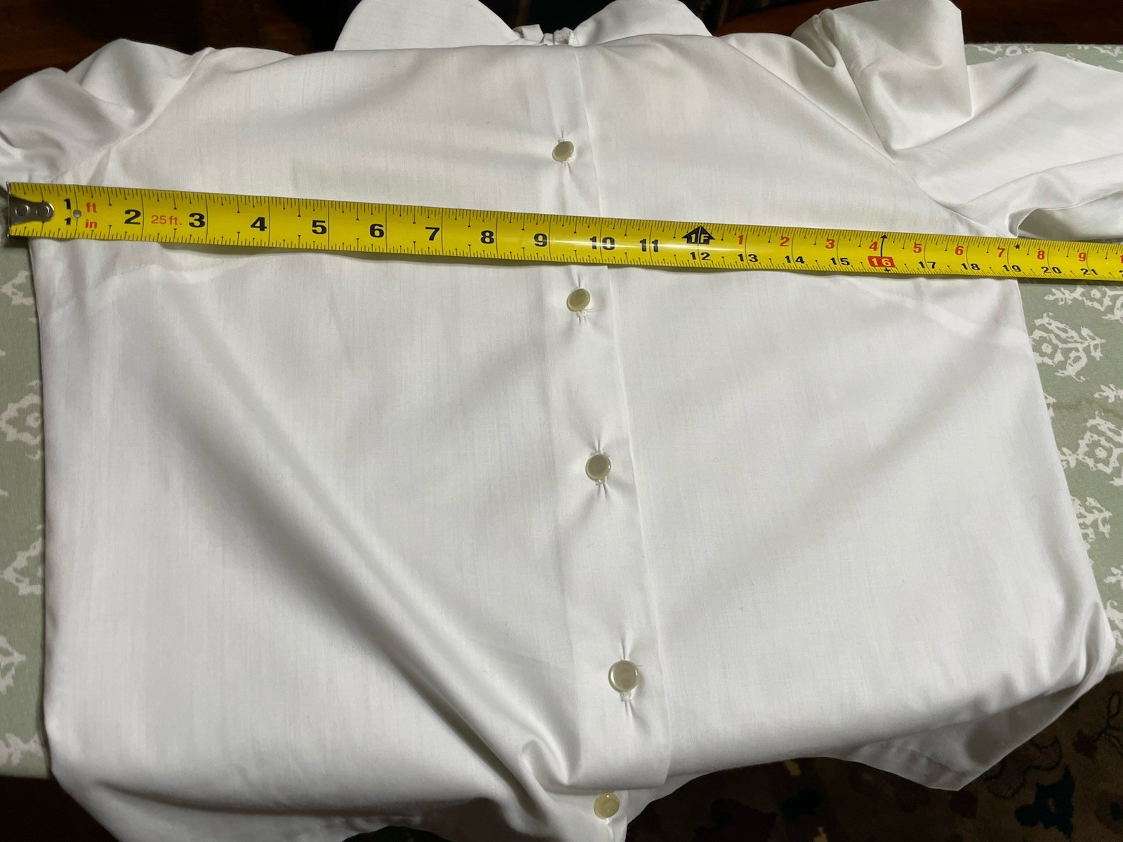 Vintage Sybil White 3/4 Sleeve Blouse Round Collar Detachable Sash Tie Front