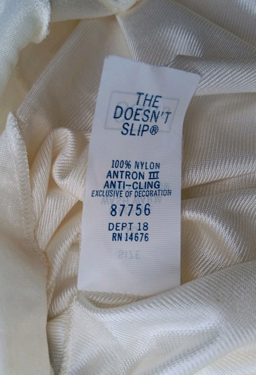 Vtg Sears The Doesnt Slip Womens 36 Cream Strapless Maxi Dress Antron Anti Cling