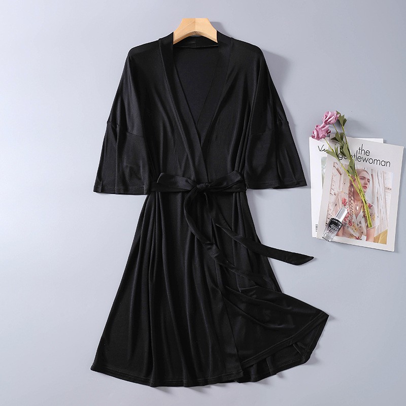 100silk Pajamas Women’s Thin Nightgown V-neck Tie Loungewear Nightdress Bathrobe