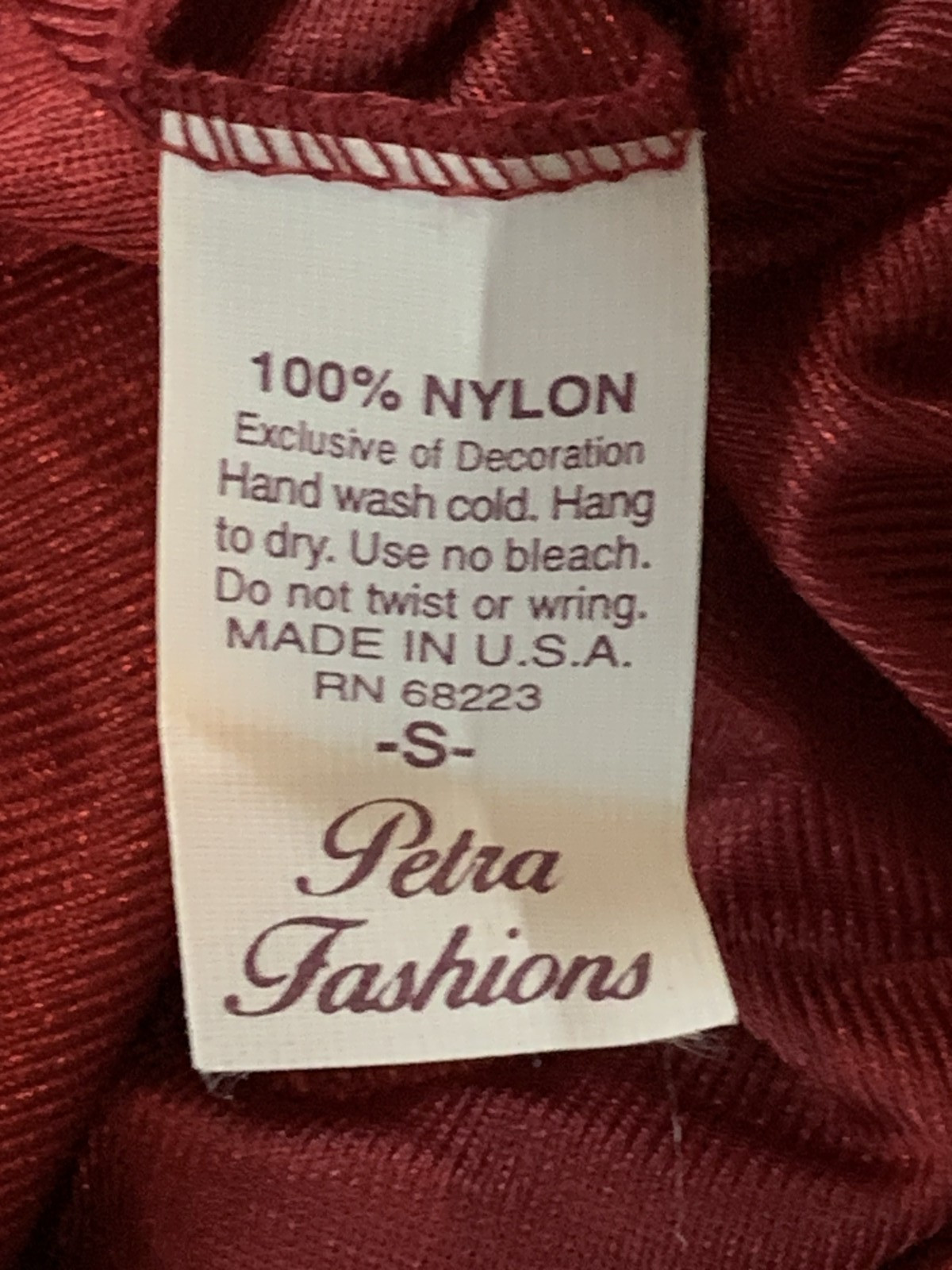 Vtg Nylon Lace Triple Strap Cross Back Maxi Nightgown Merlot Petra Fashions Sz S