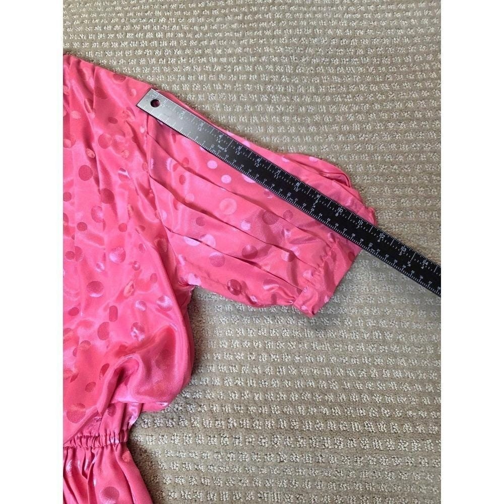 Vintage 80s Hot Pink Pleated Secretary’s Dress Sz 6P Dim the Lites