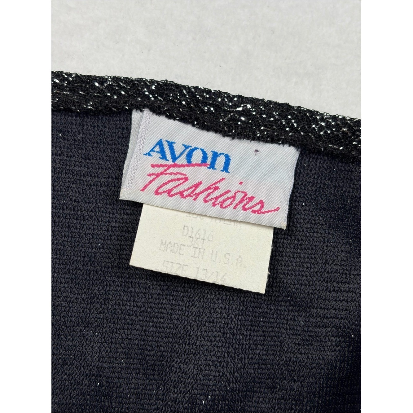 VTG 80s Avon Fashions Rainbow Sequin Disco Crop Top Blouse Lurex Glitter L
