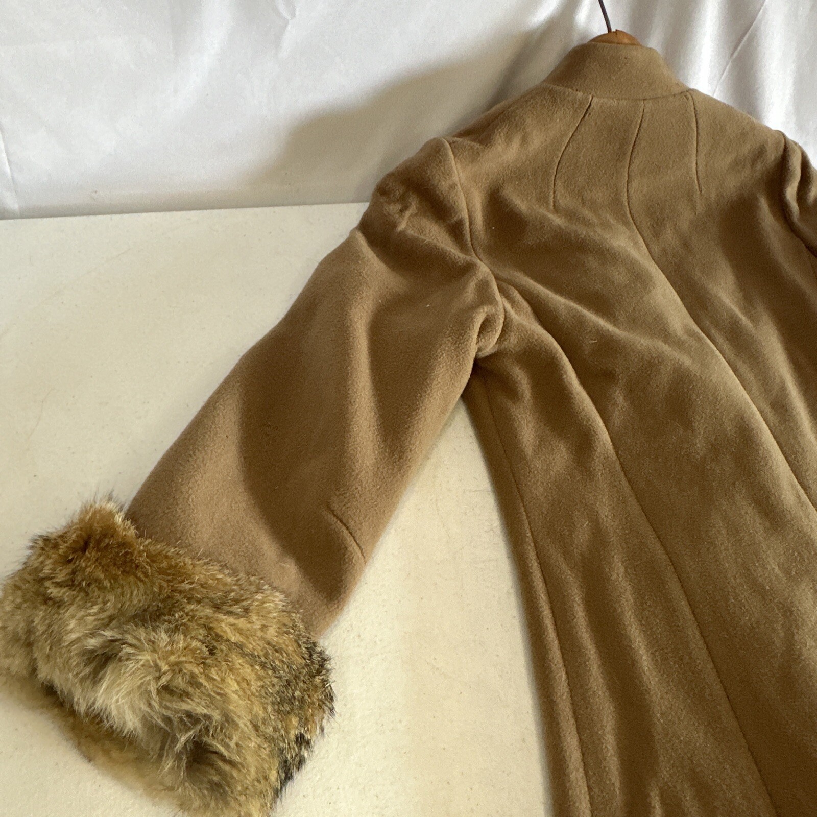 Vintage Lawson Original Camel Hair Fur Lined Coat Small SEE DESCRPT Free Ship