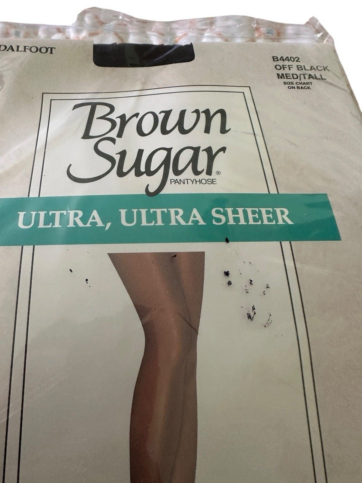 Vtg Brown Sugar Ultra-Ultra Sheer Pantyhose OFF BLACK Med/Tall Darker Skin Tones